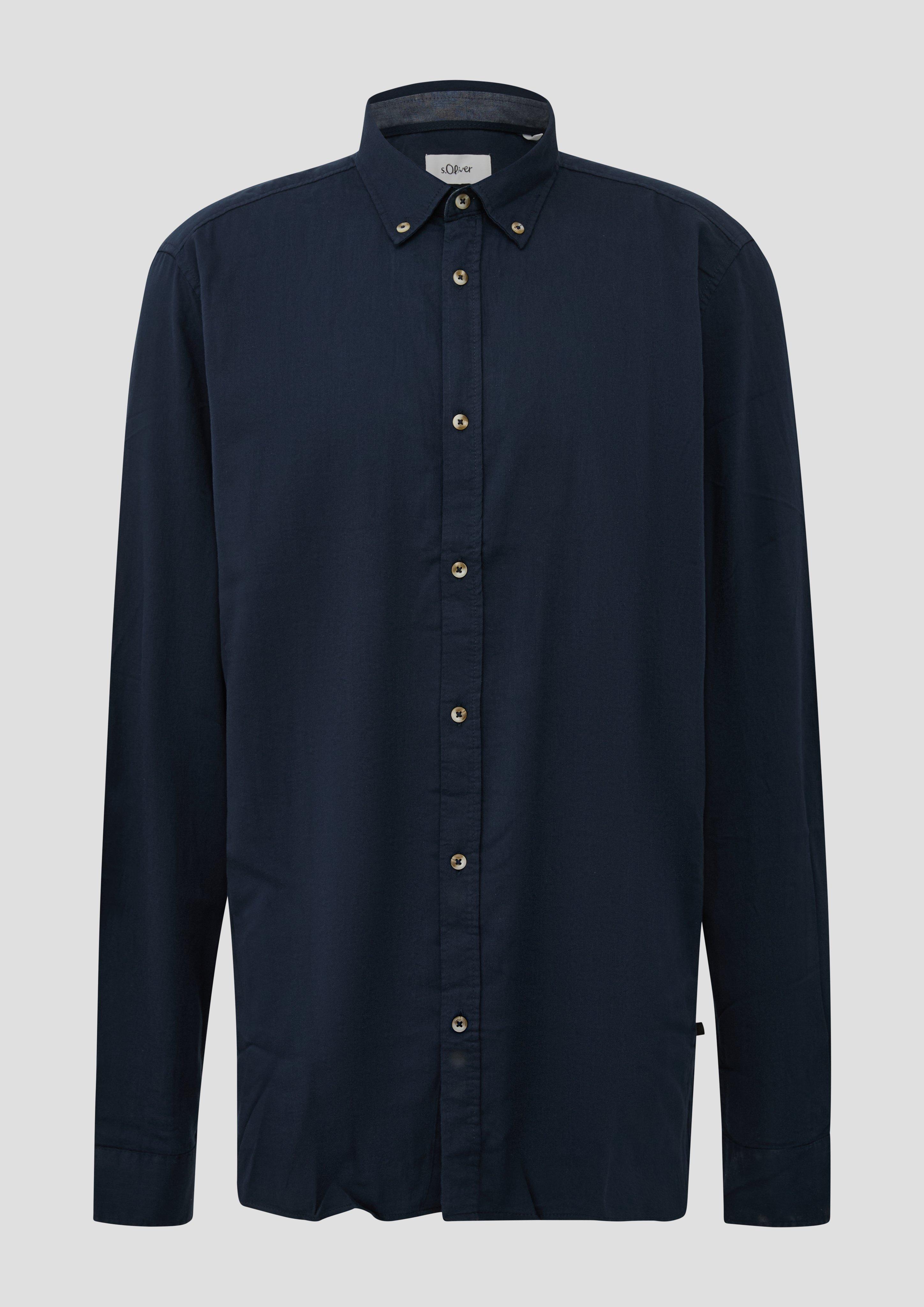 Hommes Coupe classique : chemise au toucher doux avec col boutonné en bleu de s.Oliver Men Tall Sizes
