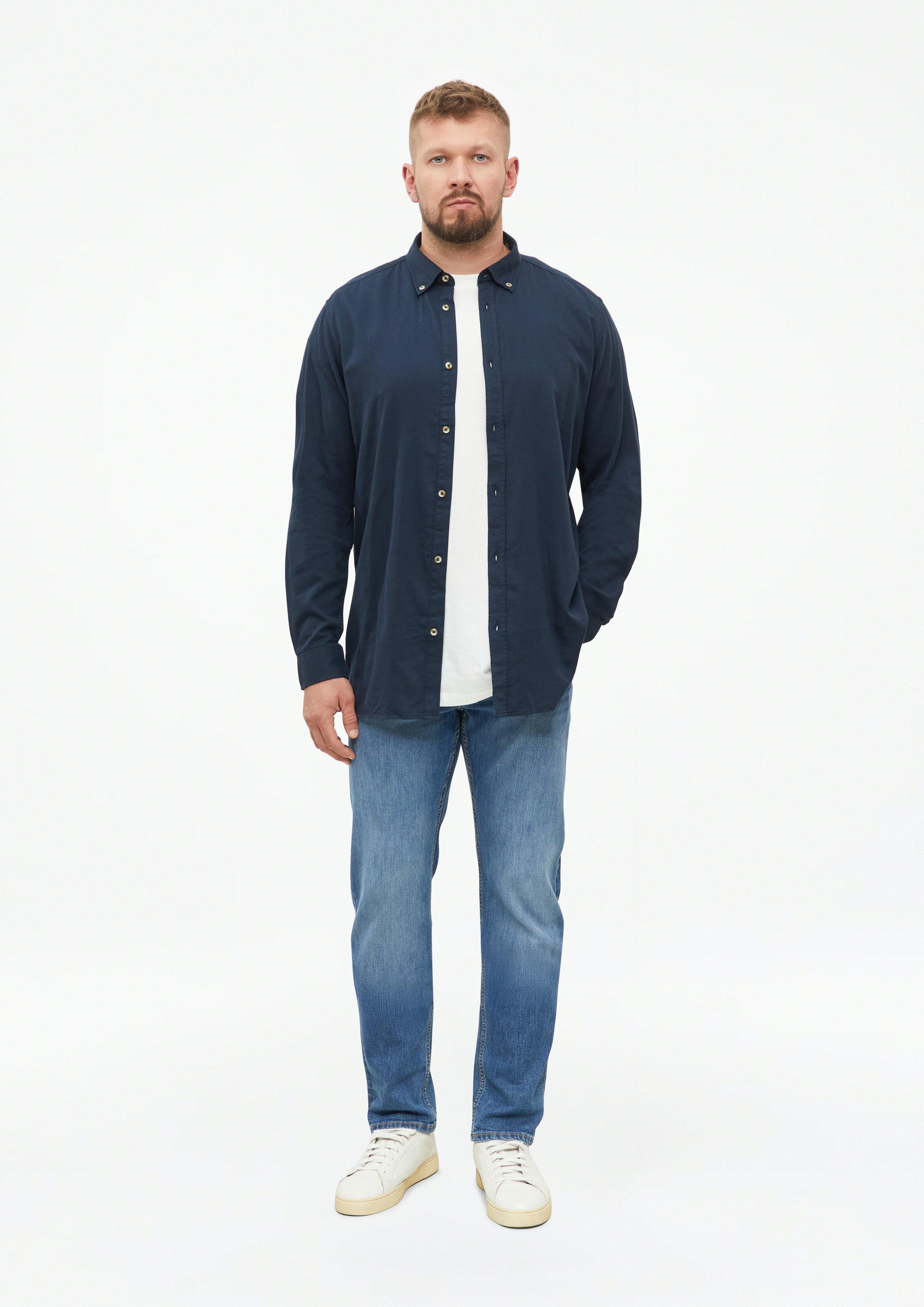 Hommes Coupe classique : chemise au toucher doux avec col boutonné en bleu de s.Oliver Men Tall Sizes