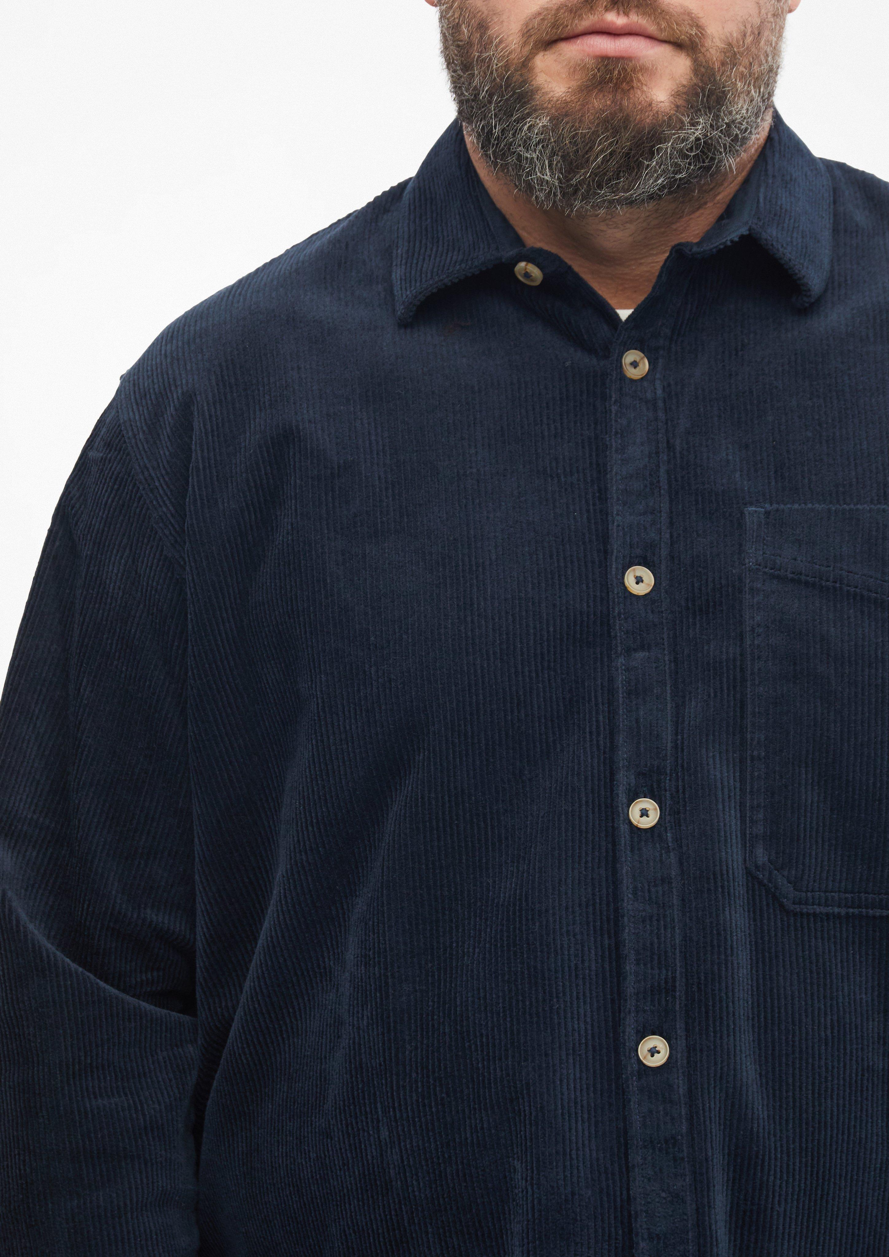 Herren Lässiges Cord-Overshirt aus Baumwollstretch in blau von s.Oliver Men Big Sizes