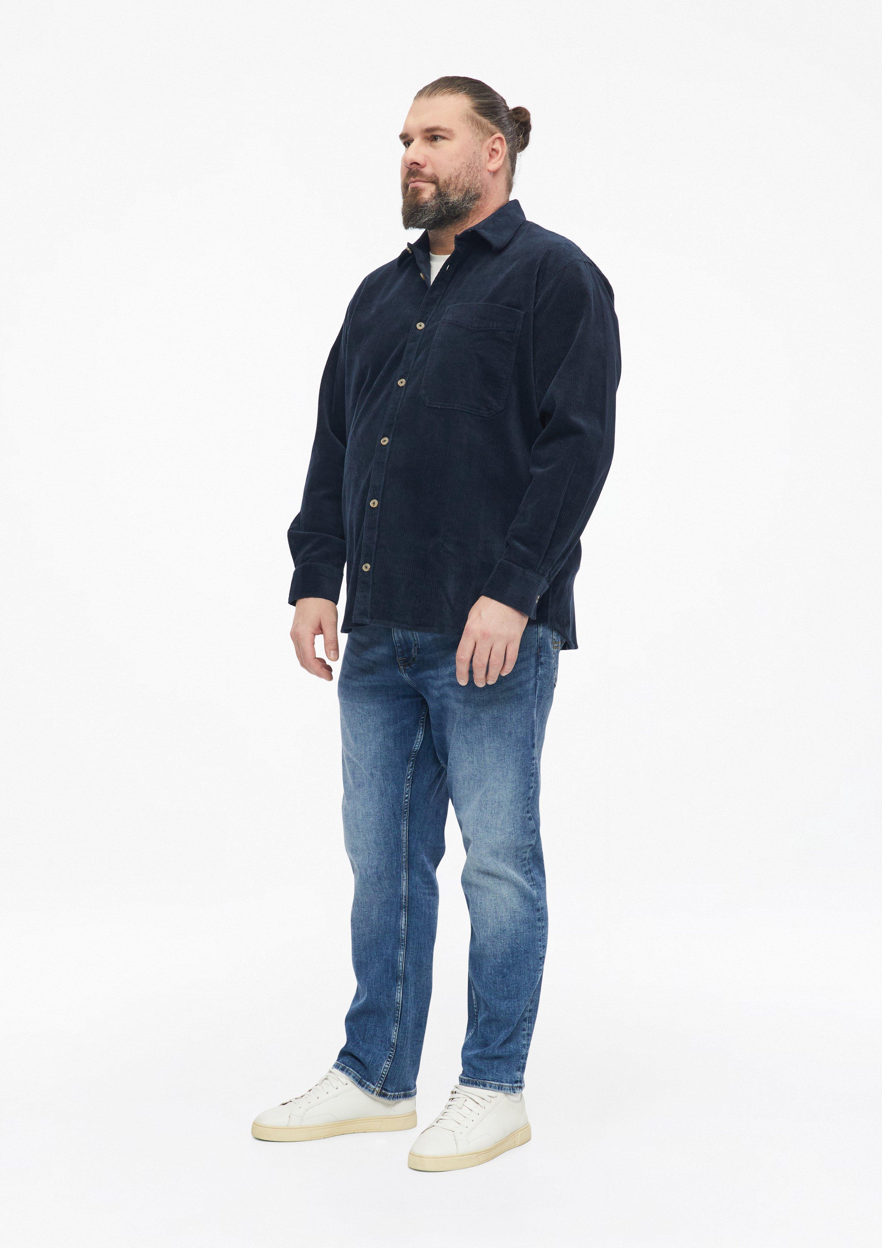 Herren Lässiges Cord-Overshirt aus Baumwollstretch in blau von s.Oliver Men Big Sizes