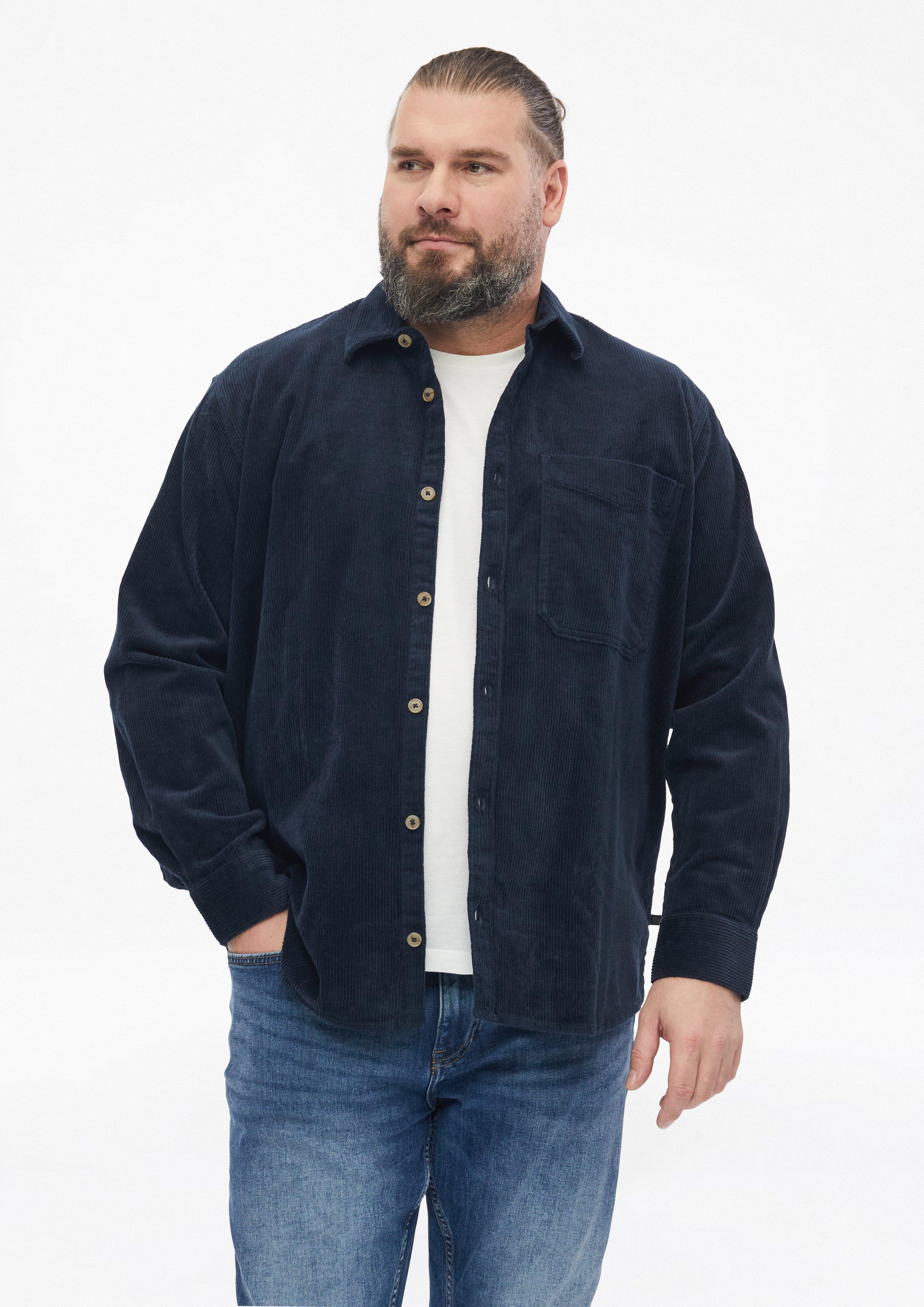 Lässiges Cord-Overshirt aus Baumwollstretch in Farbe navy von s.Oliver Men Big Sizes