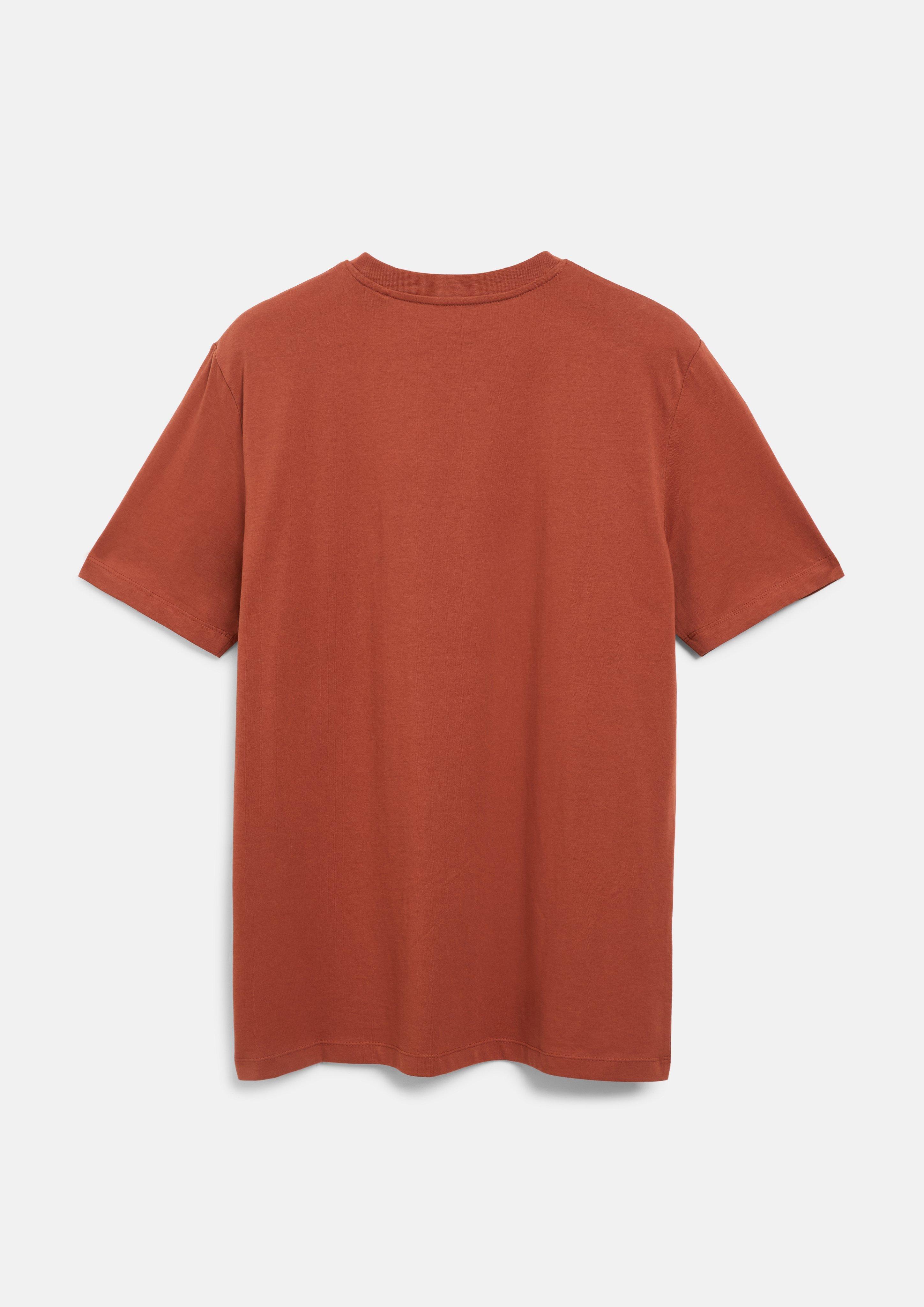 Hommes T-shirt à col rond avec logo imprimé en orange de s.Oliver