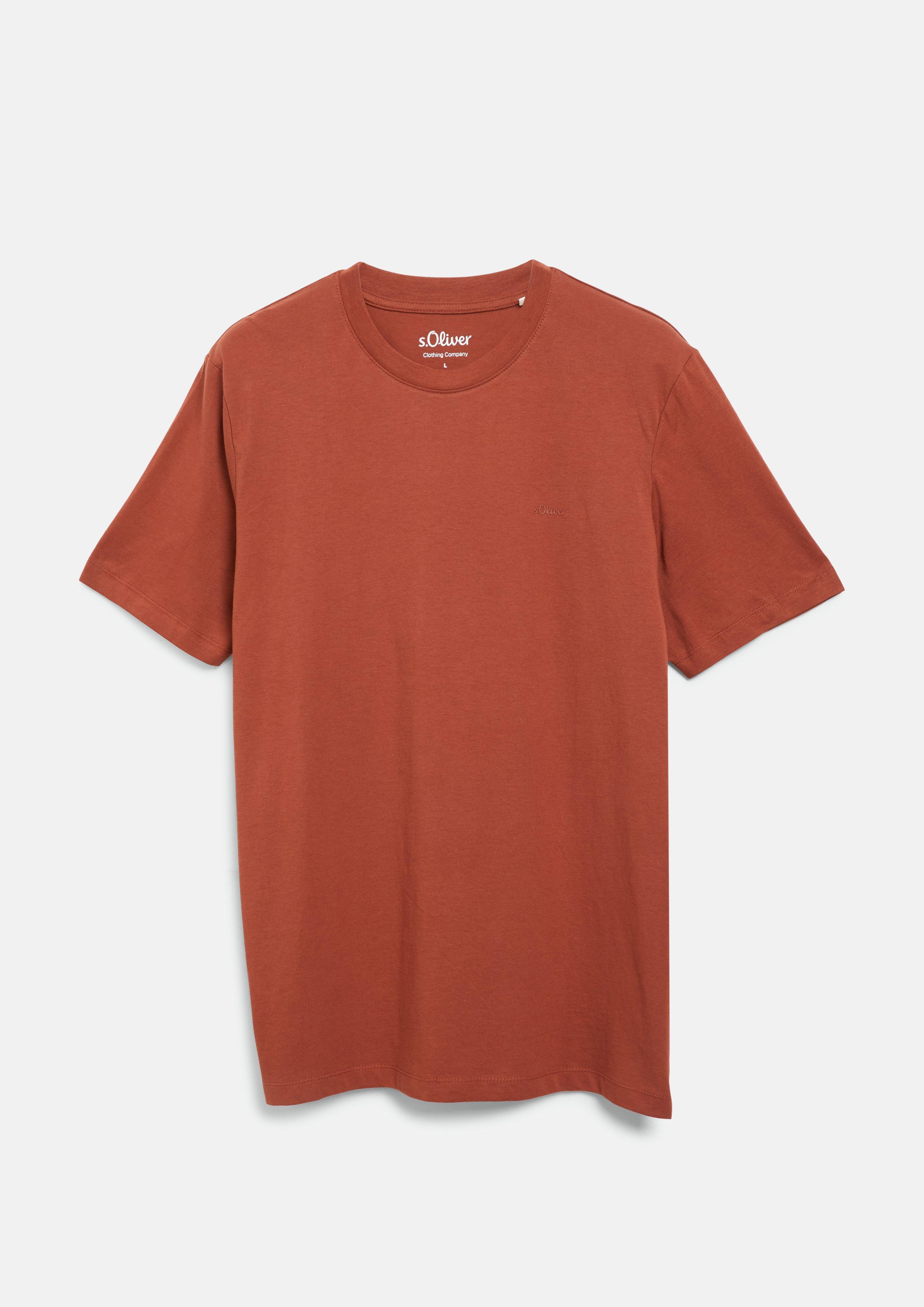 T-shirt à col rond avec logo imprimé en terracotta de s.Oliver