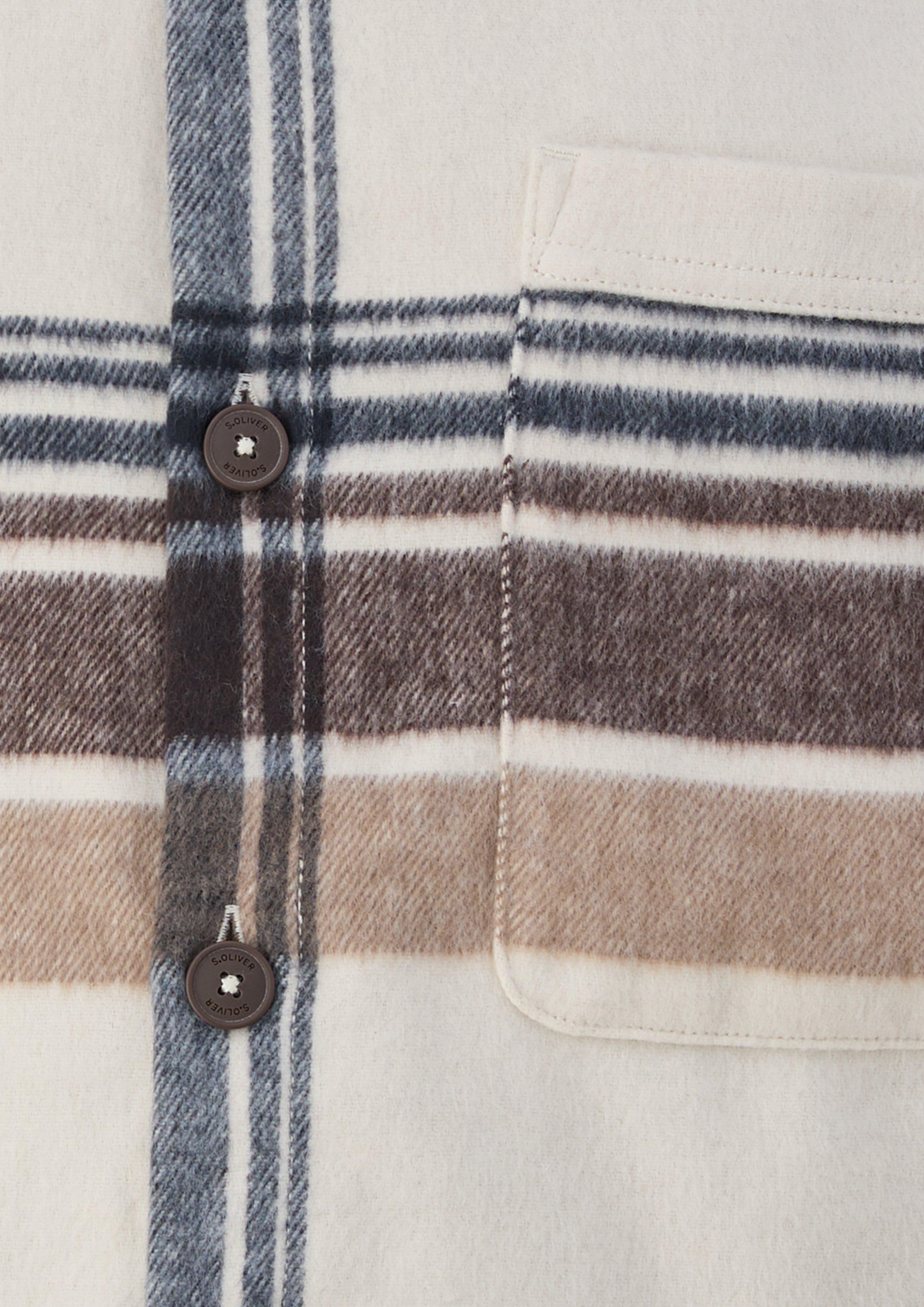Herren Kariertes Overshirt mit aufgesetzten Taschen in beige von s.Oliver Men Big Sizes