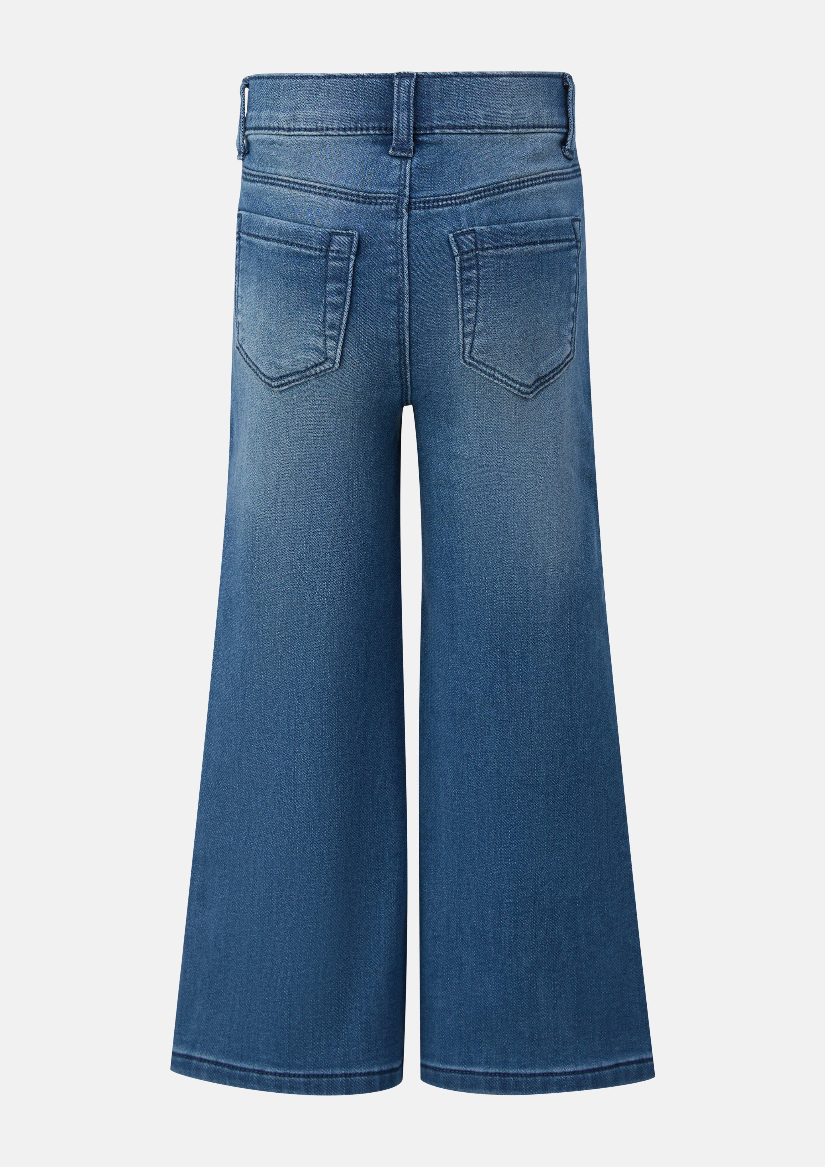 Junior Jeans met wijde pijpen / normale pasvorm / hoge taille / wijde pijpen / zacht en warm in blauw van s.Oliver