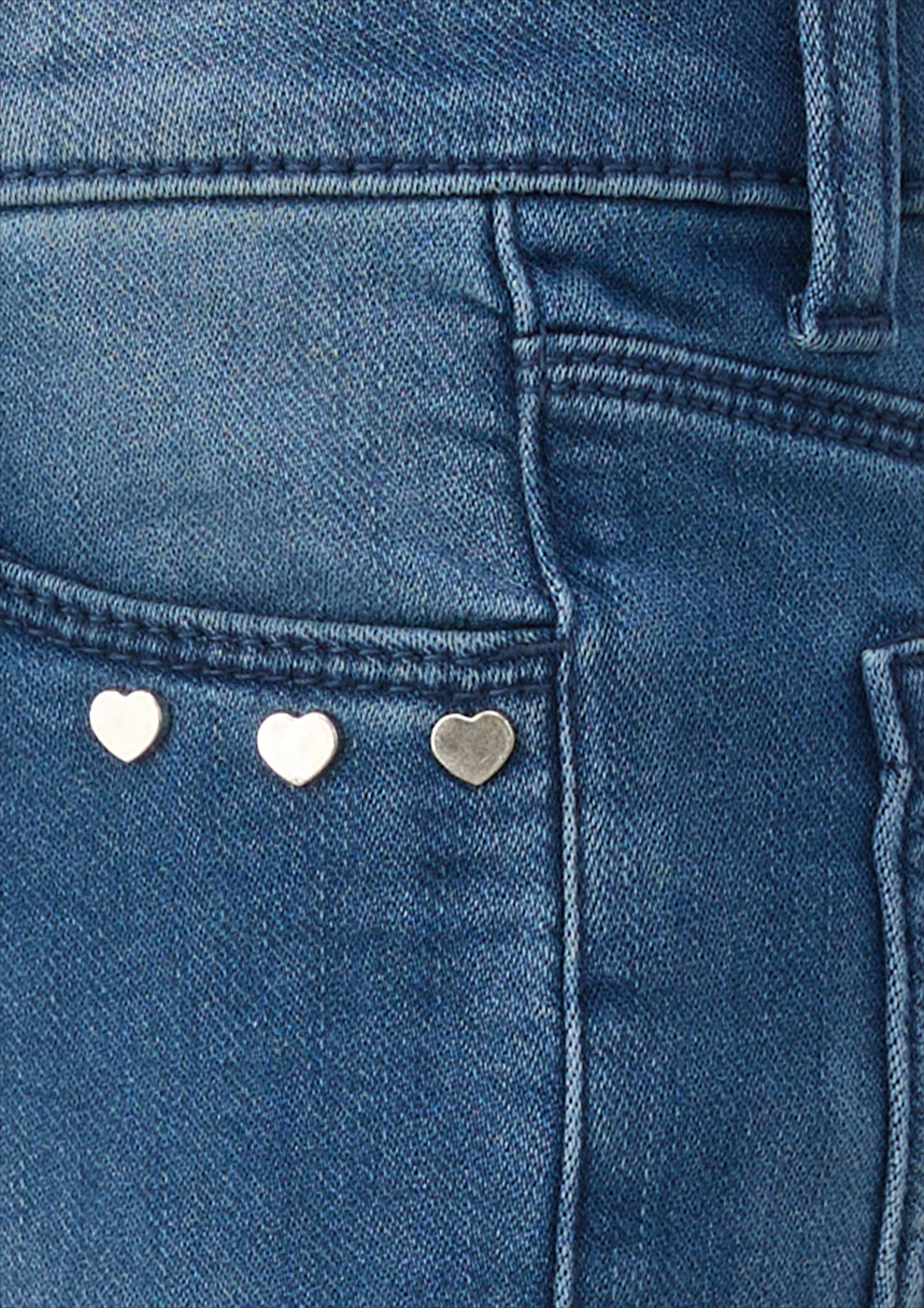 Junior Jeans met wijde pijpen / normale pasvorm / hoge taille / wijde pijpen / zacht en warm in blauw van s.Oliver