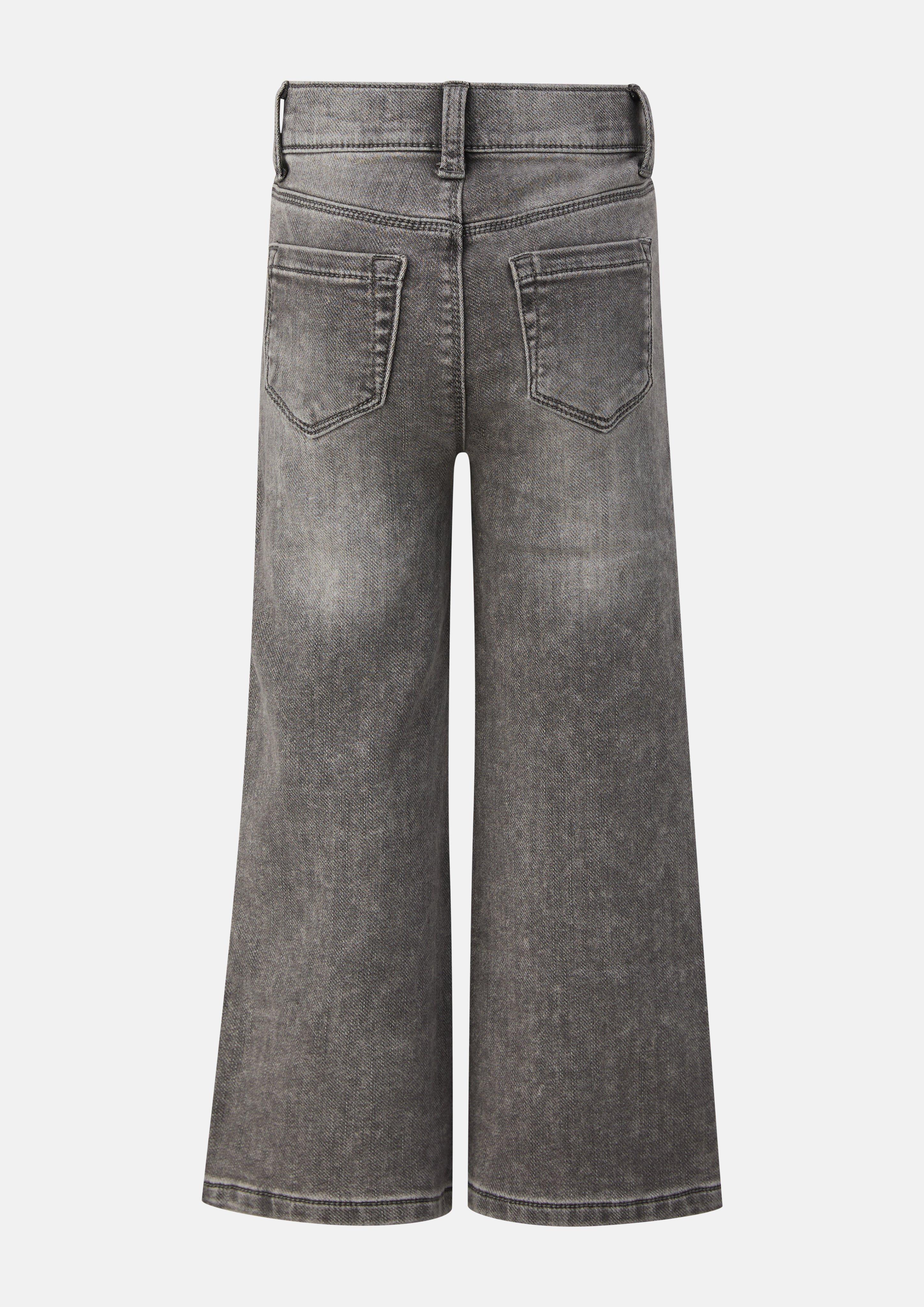 Junior Jeans met wijde pijpen / normale pasvorm / hoge taille / wijde pijpen / zacht en warm in grijs van s.Oliver