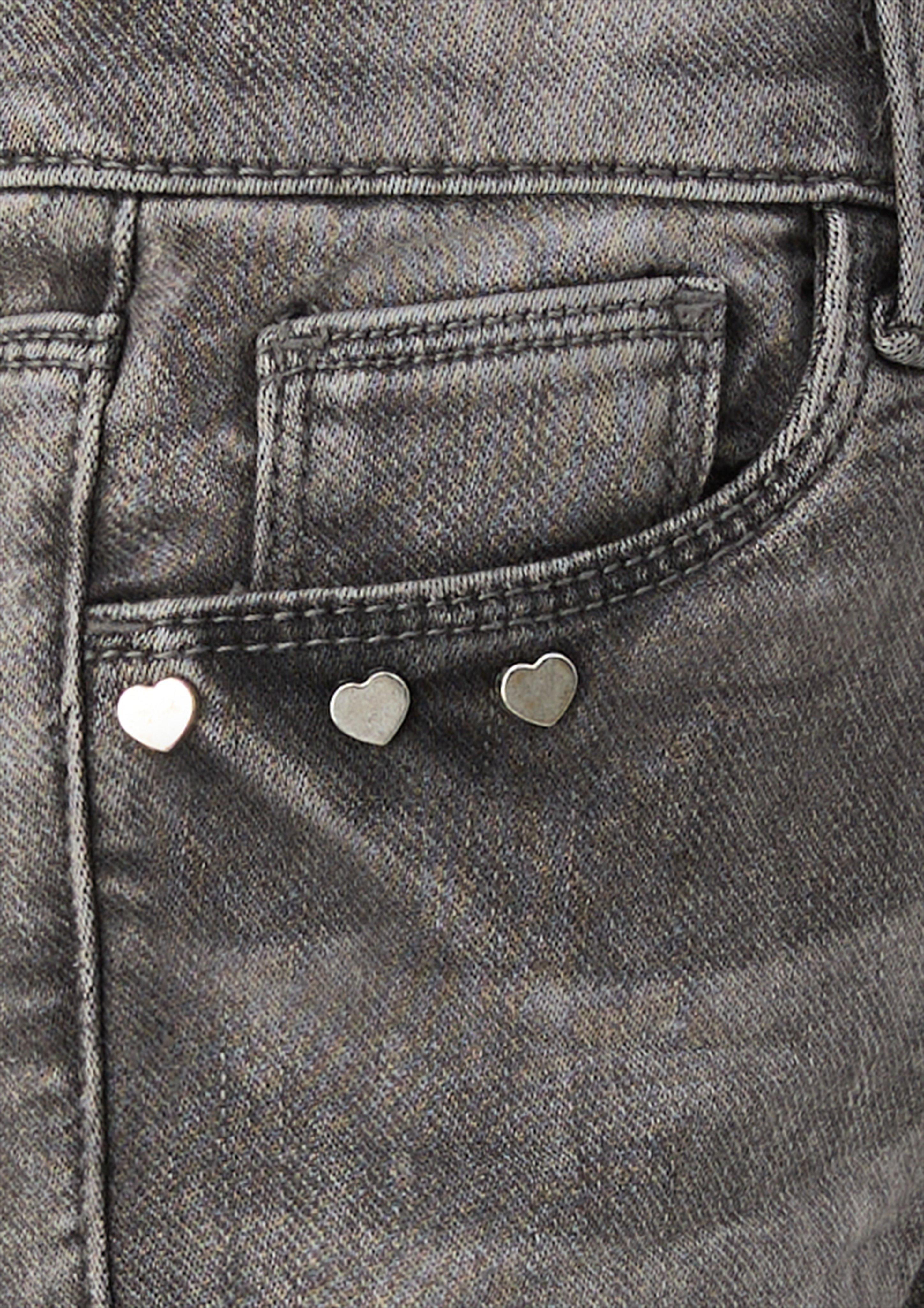 Junior Jeans met wijde pijpen / normale pasvorm / hoge taille / wijde pijpen / zacht en warm in grijs van s.Oliver