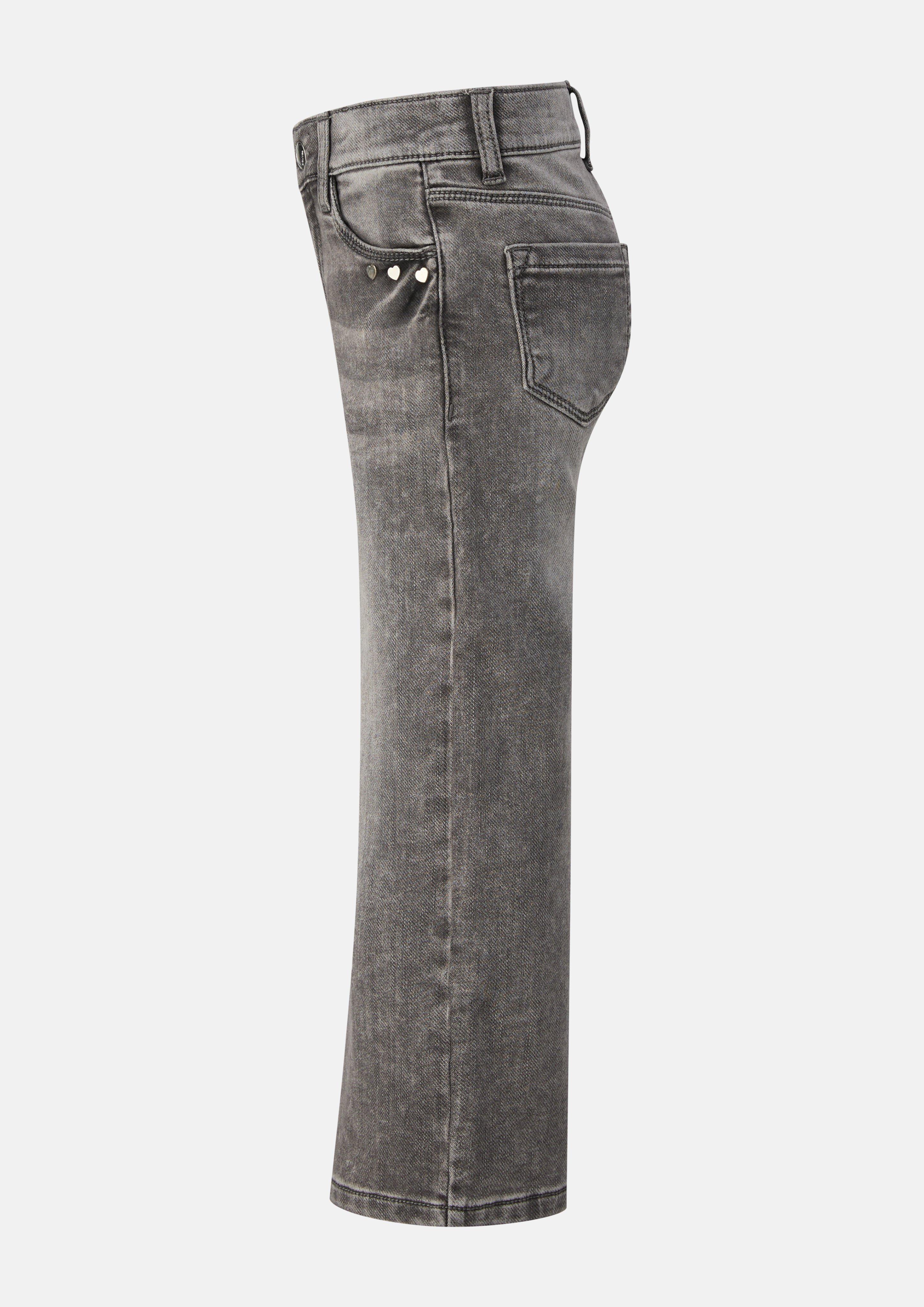 Junior Jeans met wijde pijpen / normale pasvorm / hoge taille / wijde pijpen / zacht en warm in grijs van s.Oliver