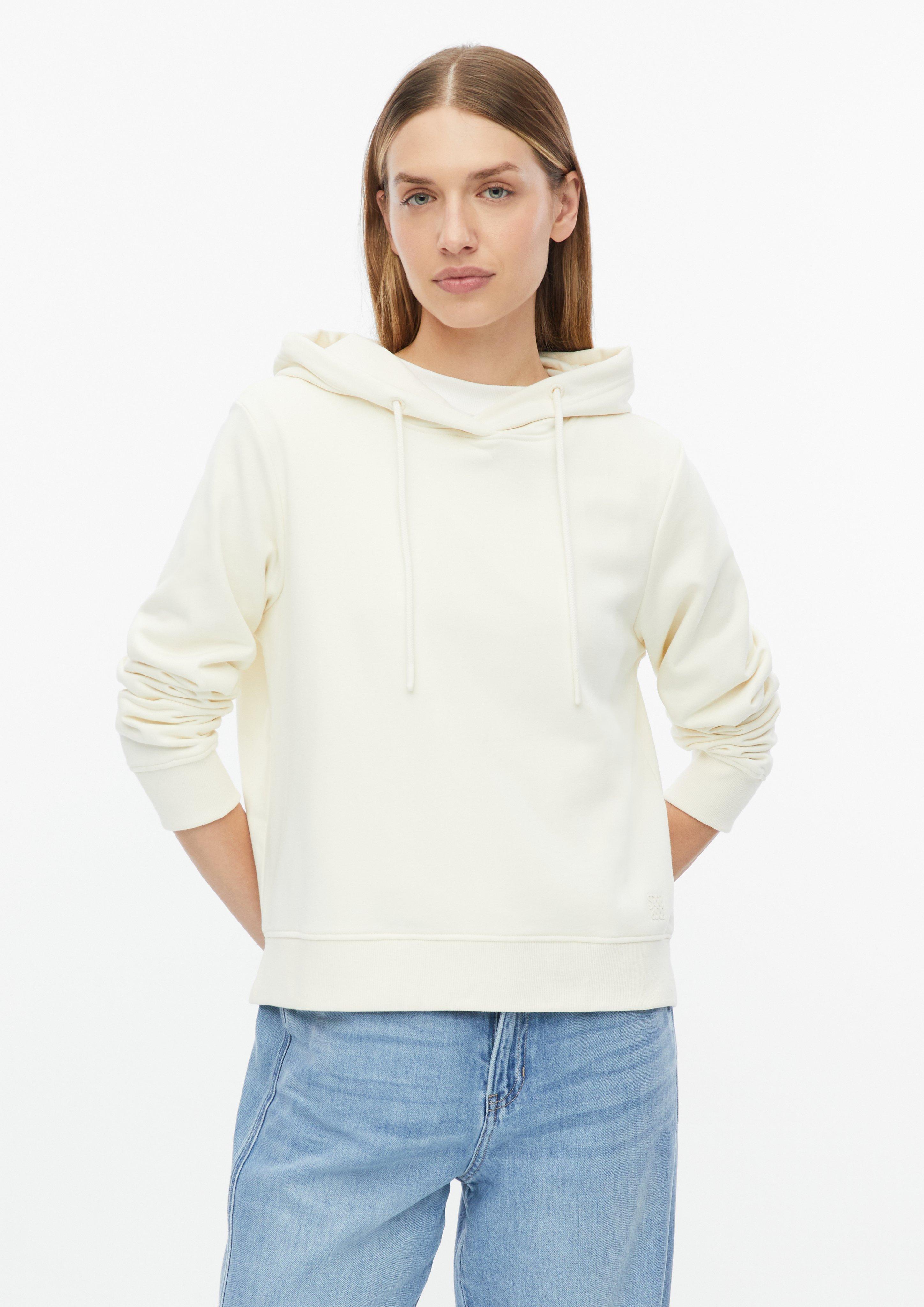 Sweatshirt mit Kapuze im Relaxed Fit in Farbe creme von s.Oliver