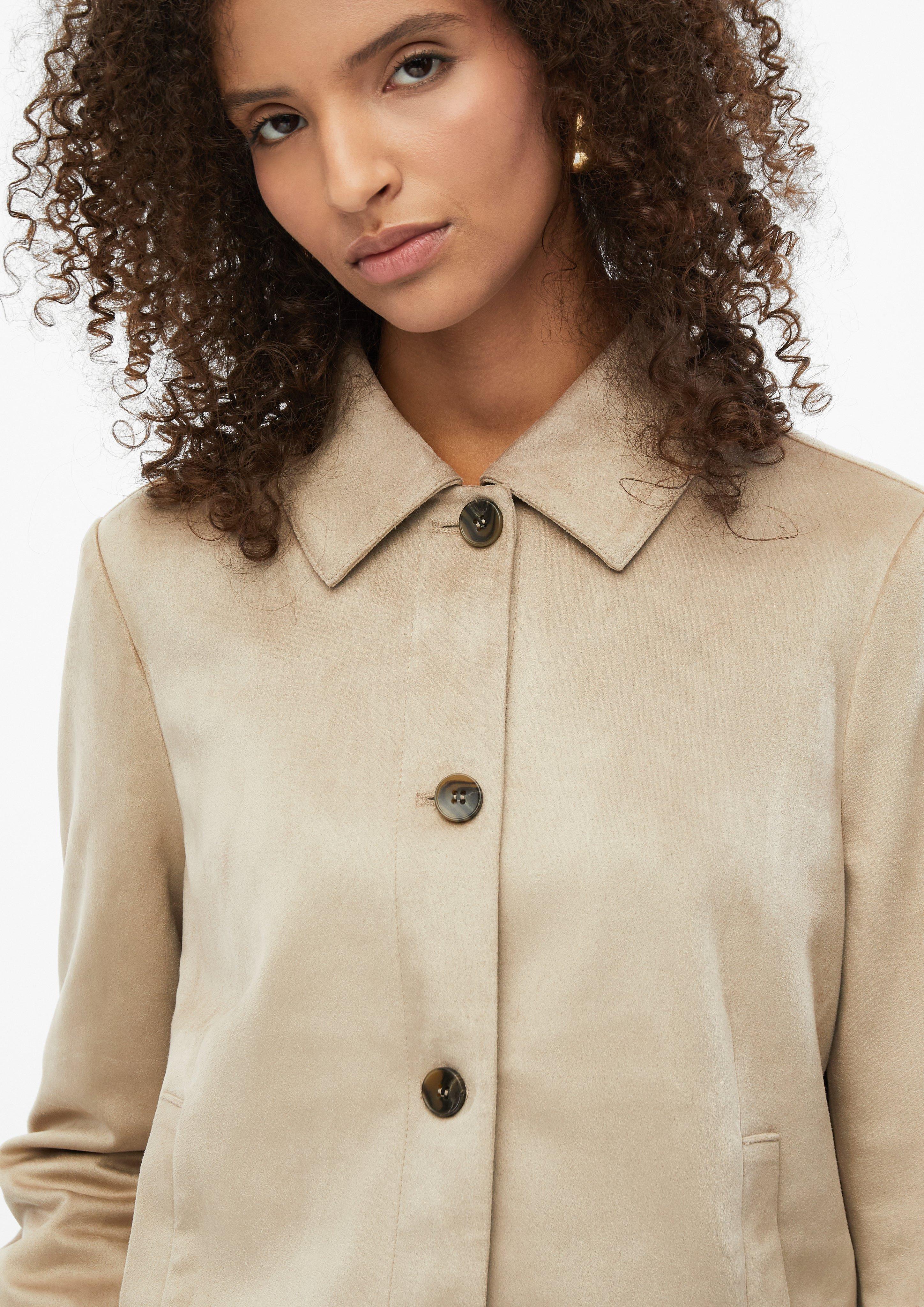 Damen Jacke in Veloursleder-Optik in braun von s.Oliver BLACK LABEL