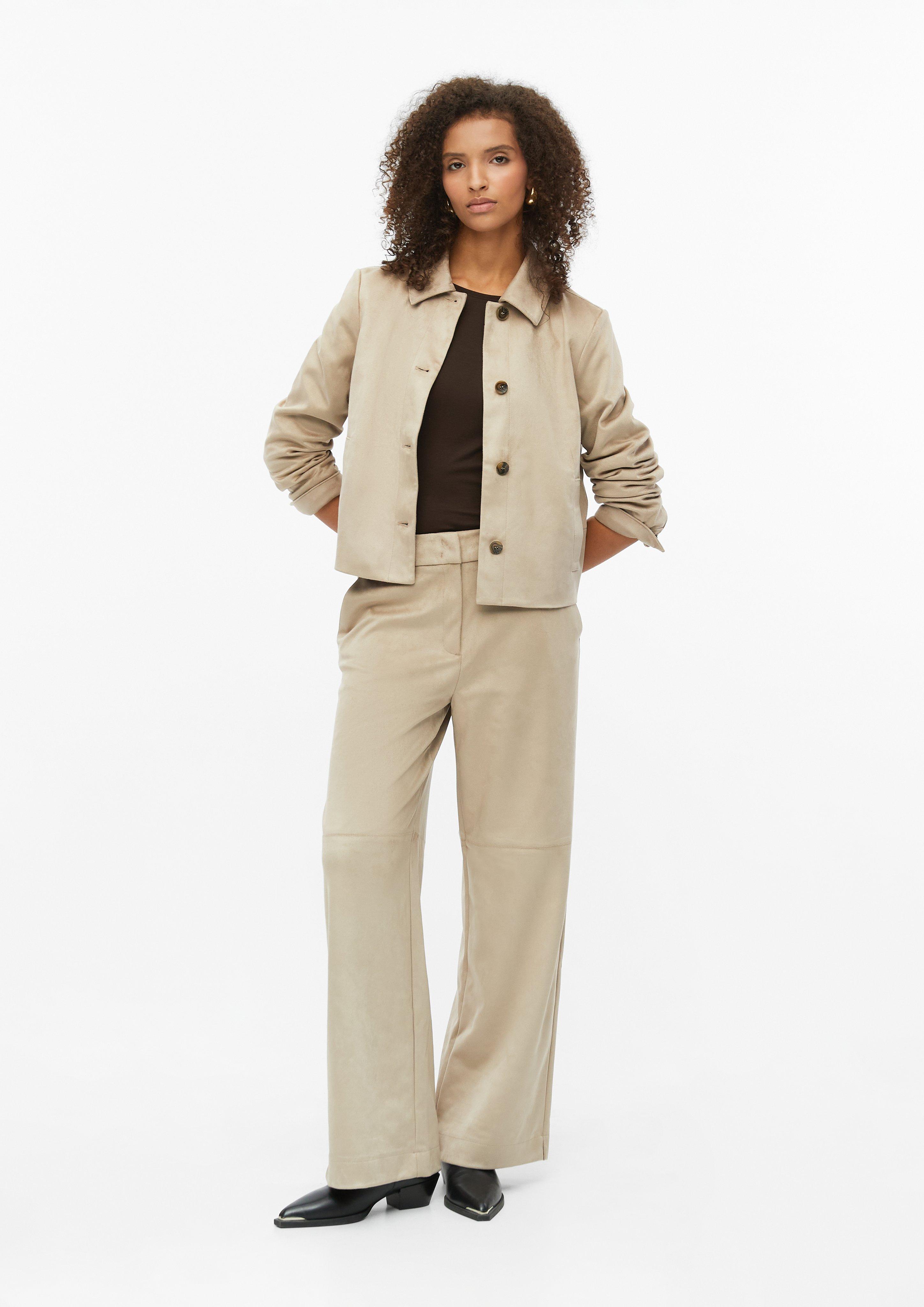 Damen Jacke in Veloursleder-Optik in braun von s.Oliver BLACK LABEL