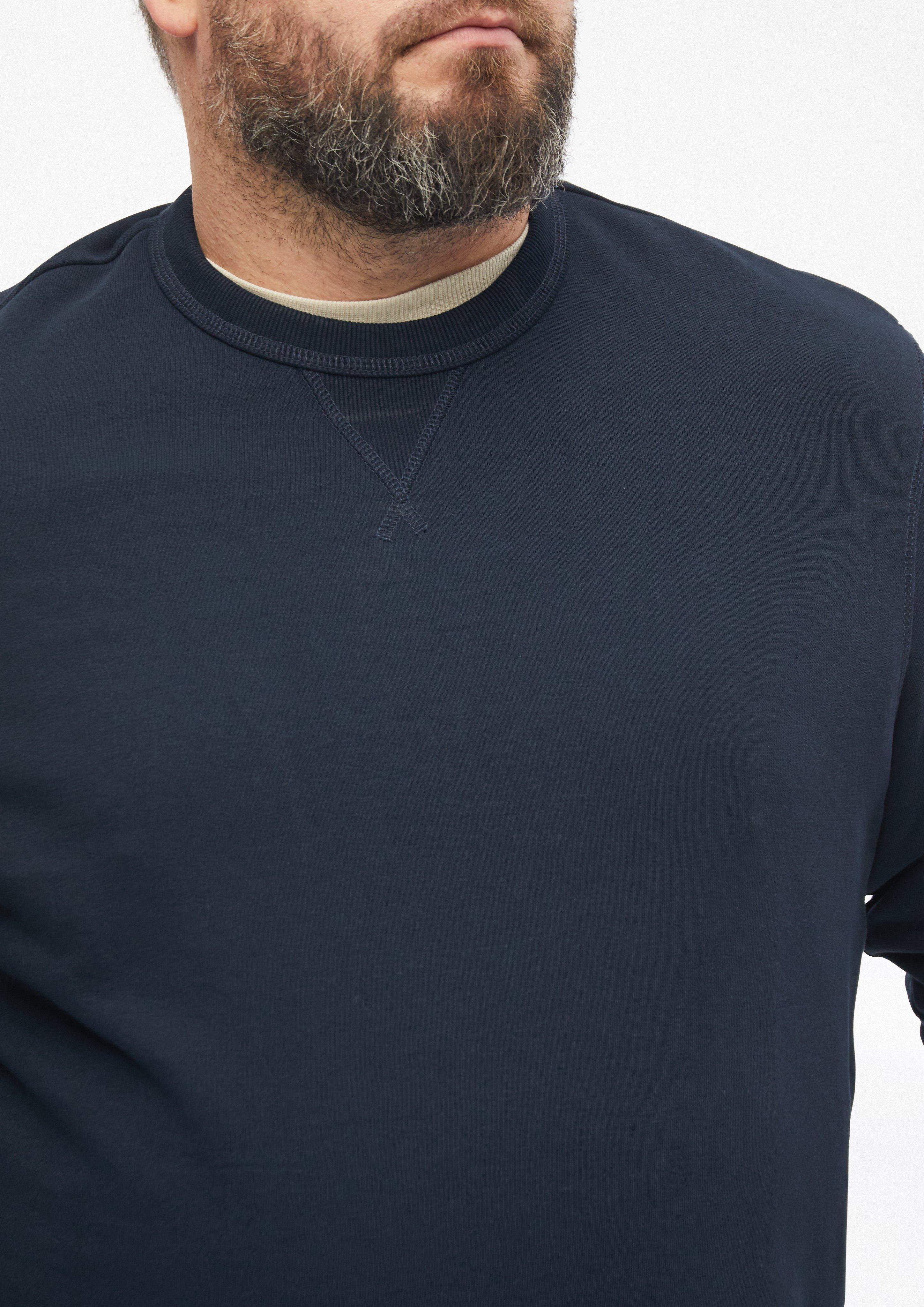 Herren Sweatshirt mit Triangle-Einsatz und Rippbündchen in blau von s.Oliver Men Big Sizes