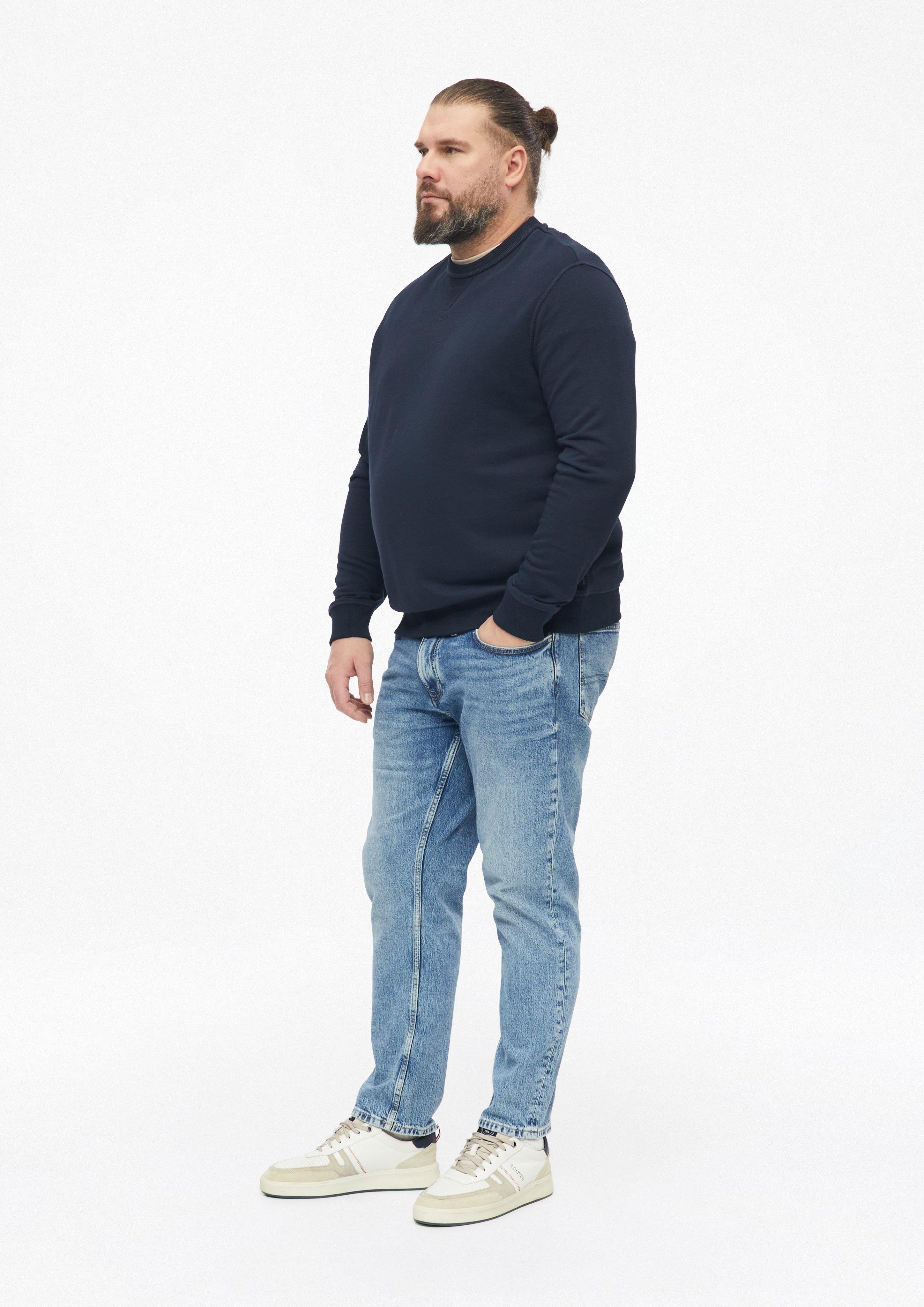 Herren Sweatshirt mit Triangle-Einsatz und Rippbündchen in blau von s.Oliver Men Big Sizes