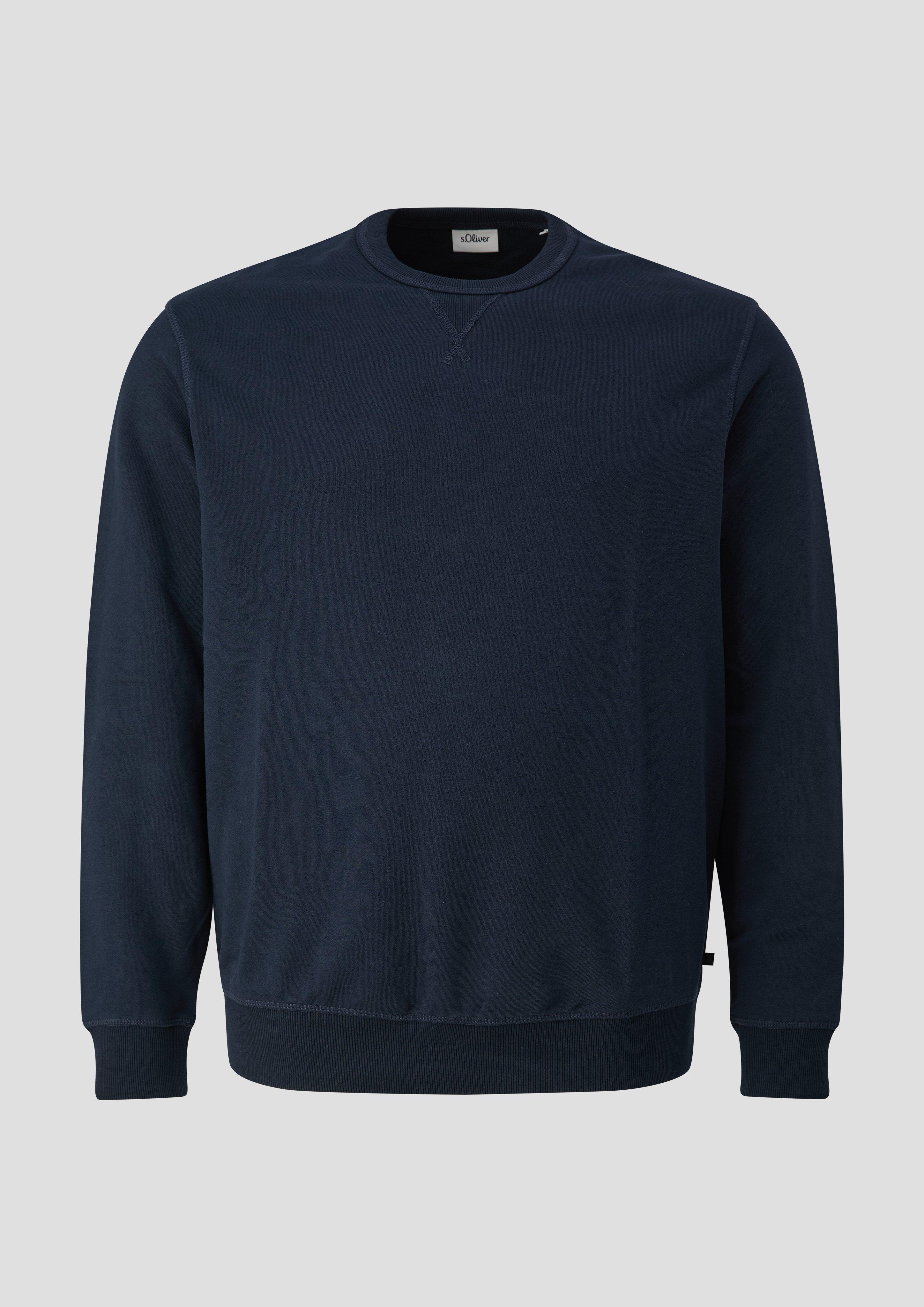 Sweatshirt mit Triangle-Einsatz und Rippbündchen in Farbe navy von s.Oliver Men Big Sizes