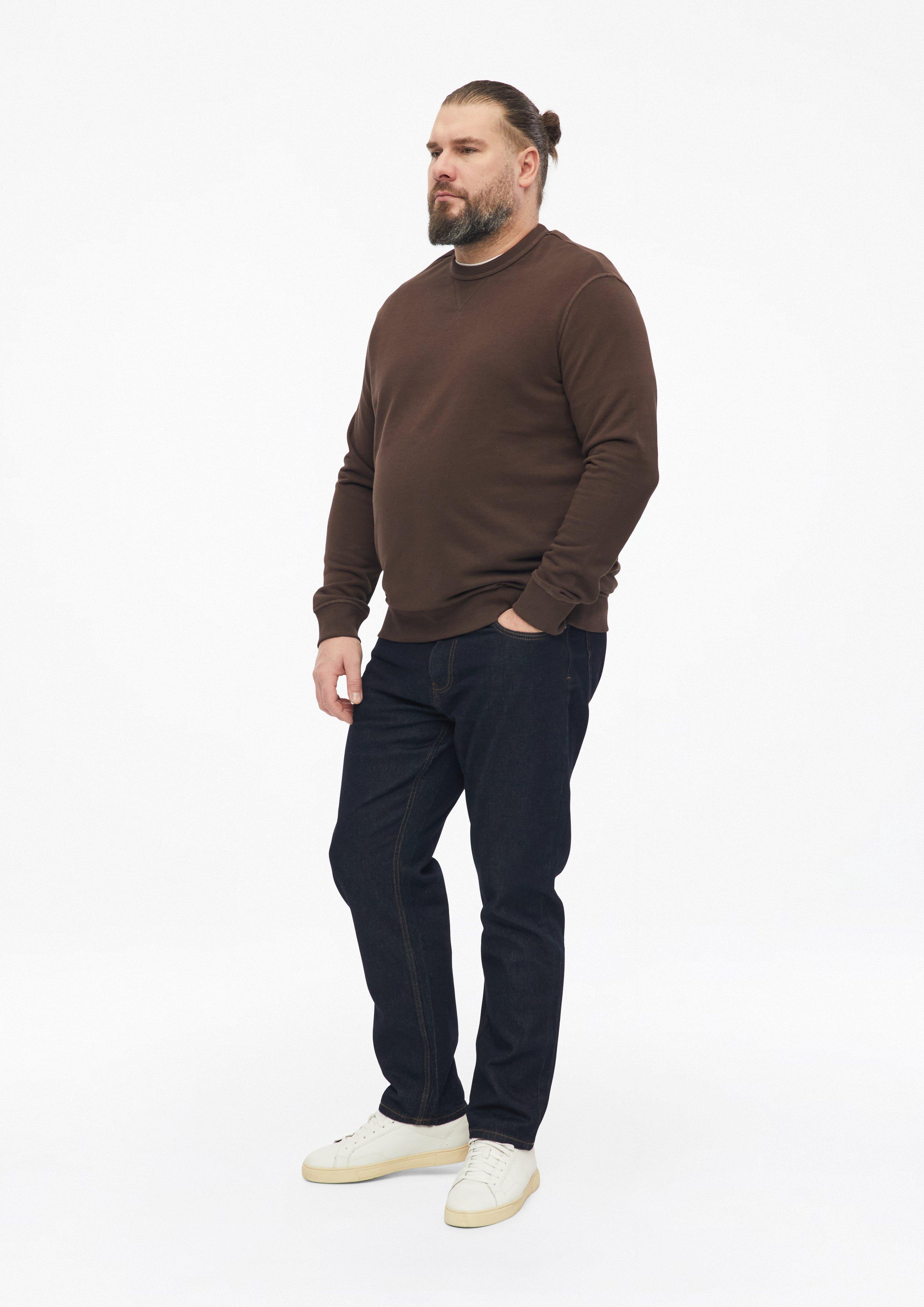 Herren Sweatshirt mit Triangle-Einsatz und Rippbündchen in braun von s.Oliver Men Big Sizes