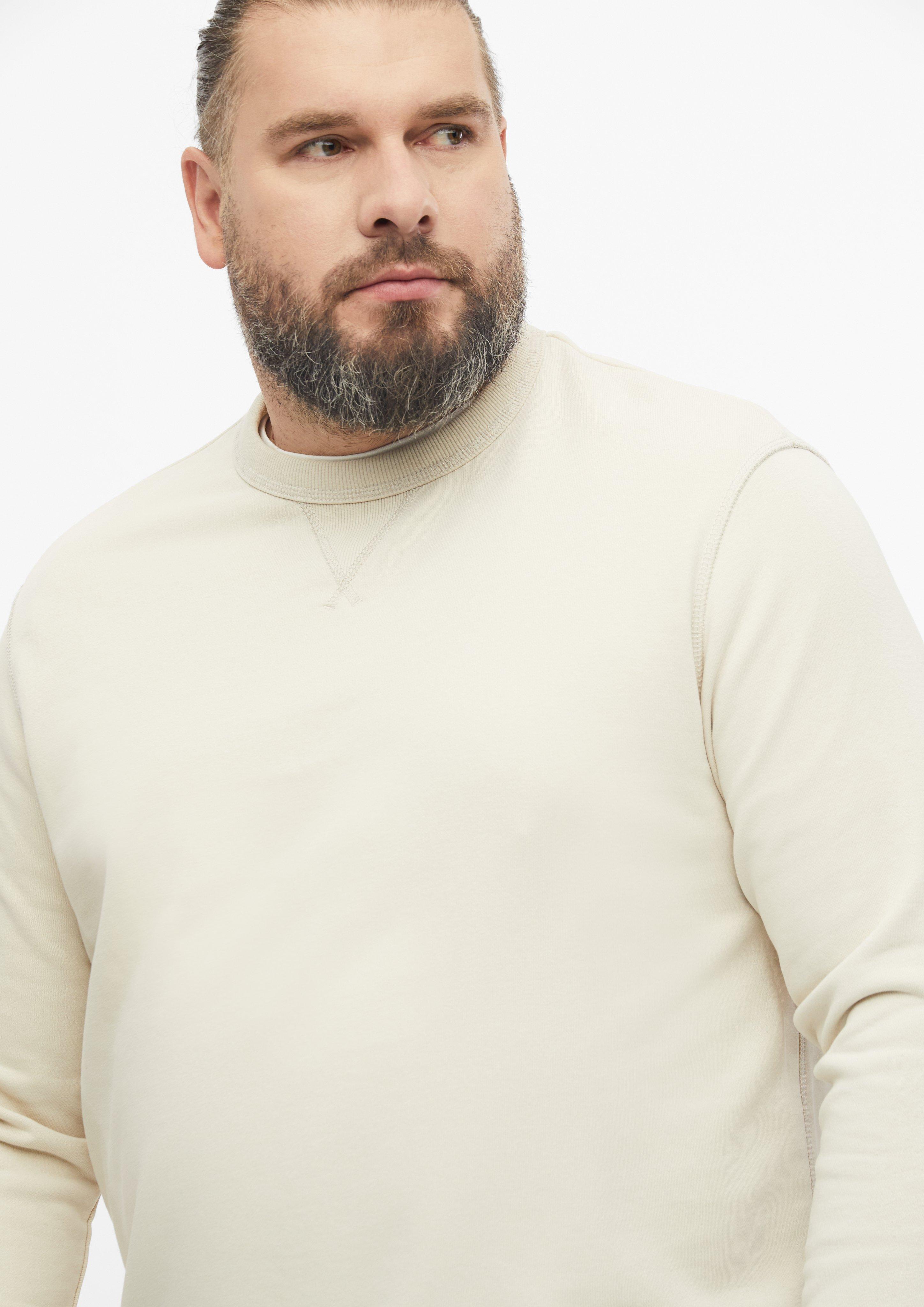 Herren Sweatshirt mit Triangle-Einsatz und Rippbündchen in beige von s.Oliver Men Big Sizes