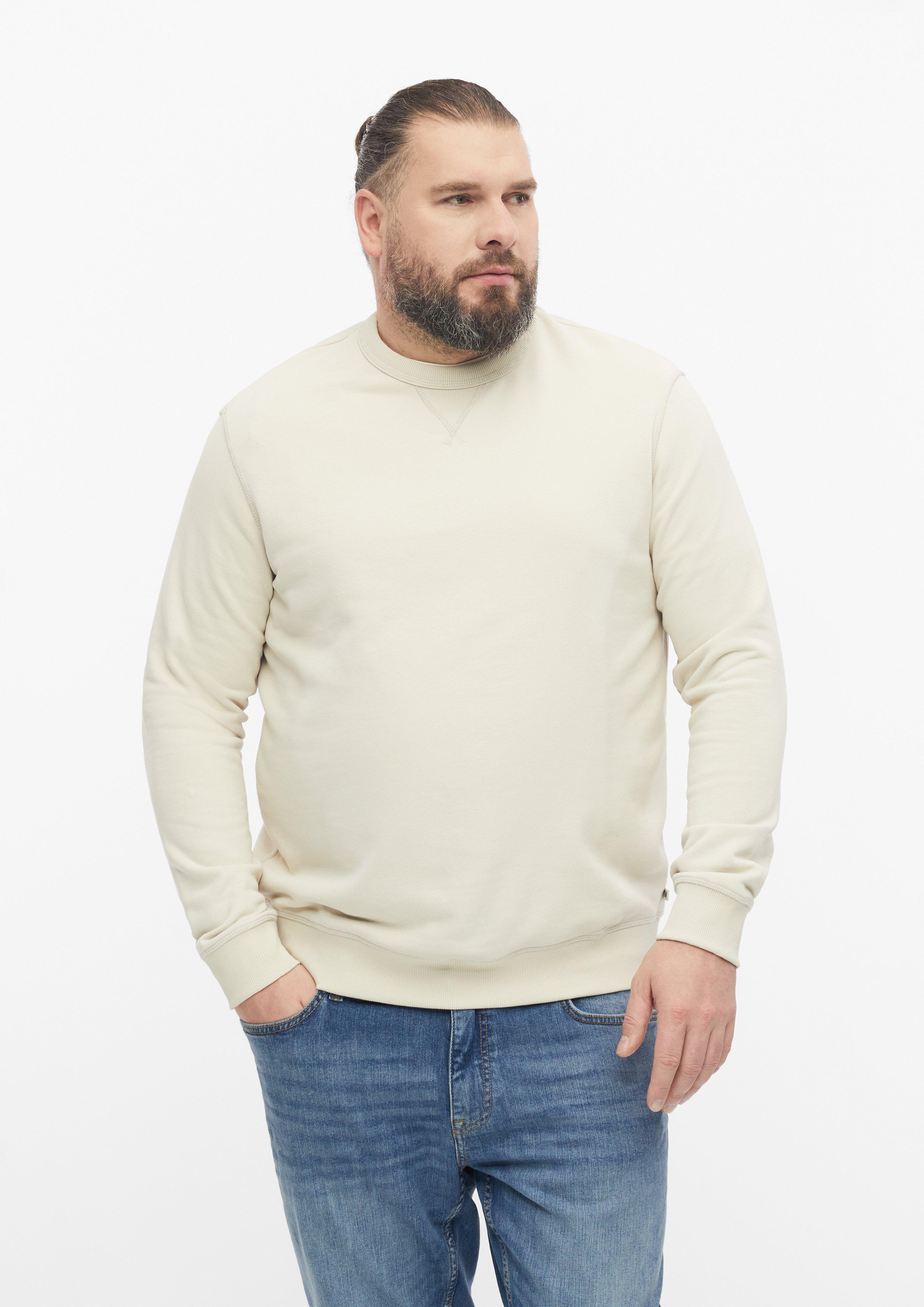 Sweatshirt mit Triangle-Einsatz und Rippbündchen in Farbe helles beige von s.Oliver Men Big Sizes