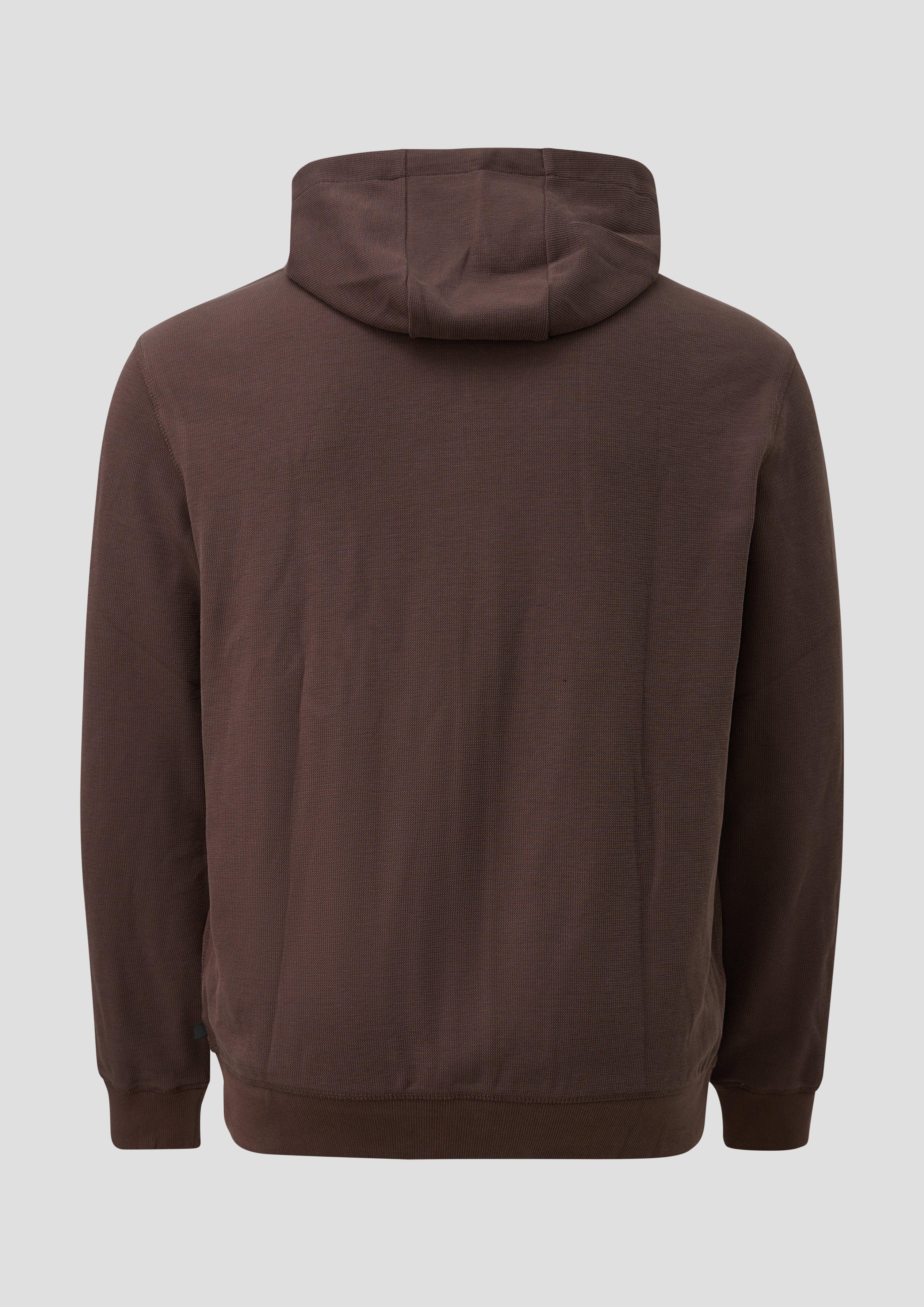 Hommes Veste à capuche en piqué gaufré en brun de s.Oliver Men Big Sizes
