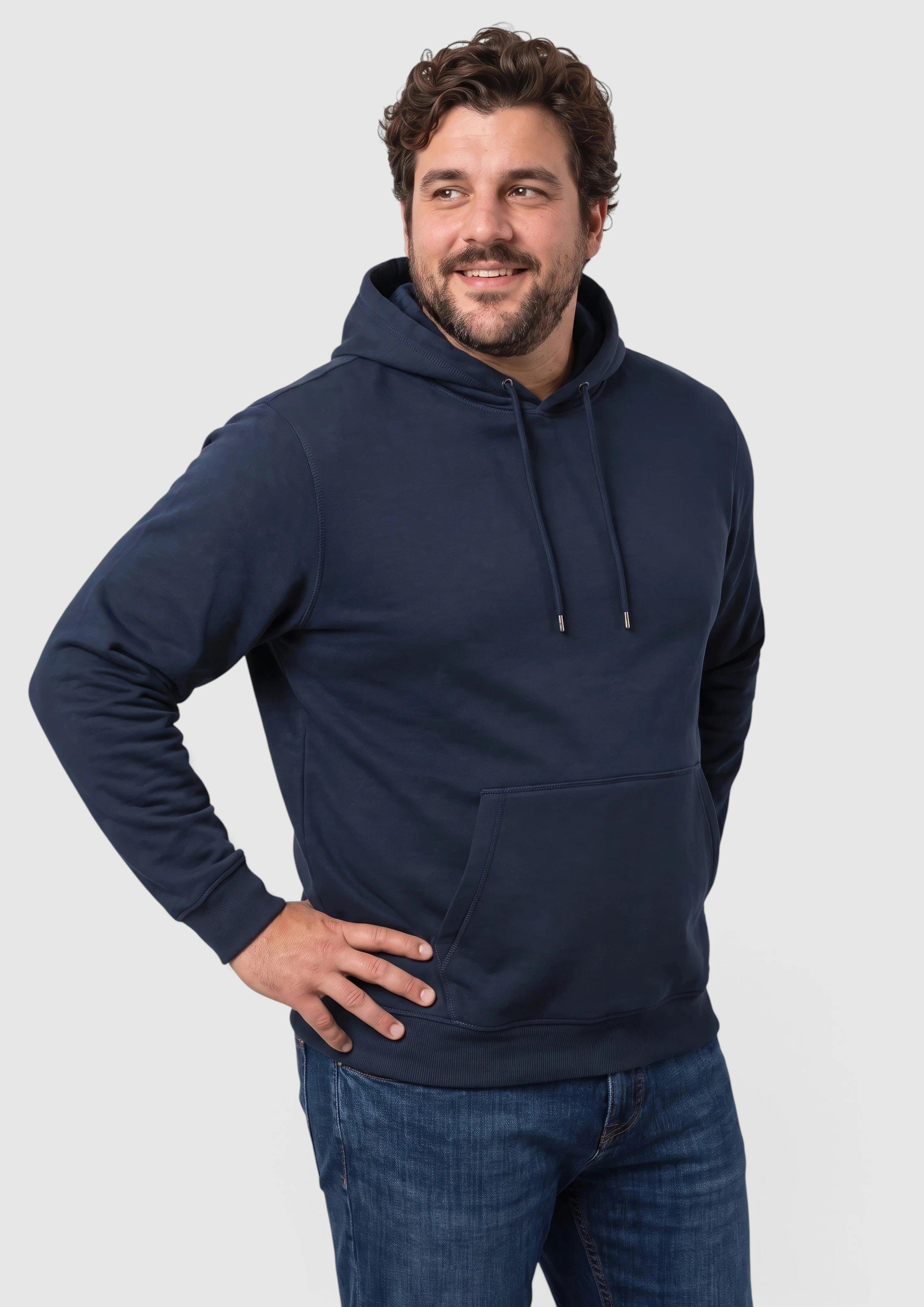 Hoodie met dubbelzijdige stof in een moderne pasvorm en met een zachte voering in navy van s.Oliver Men Big Sizes