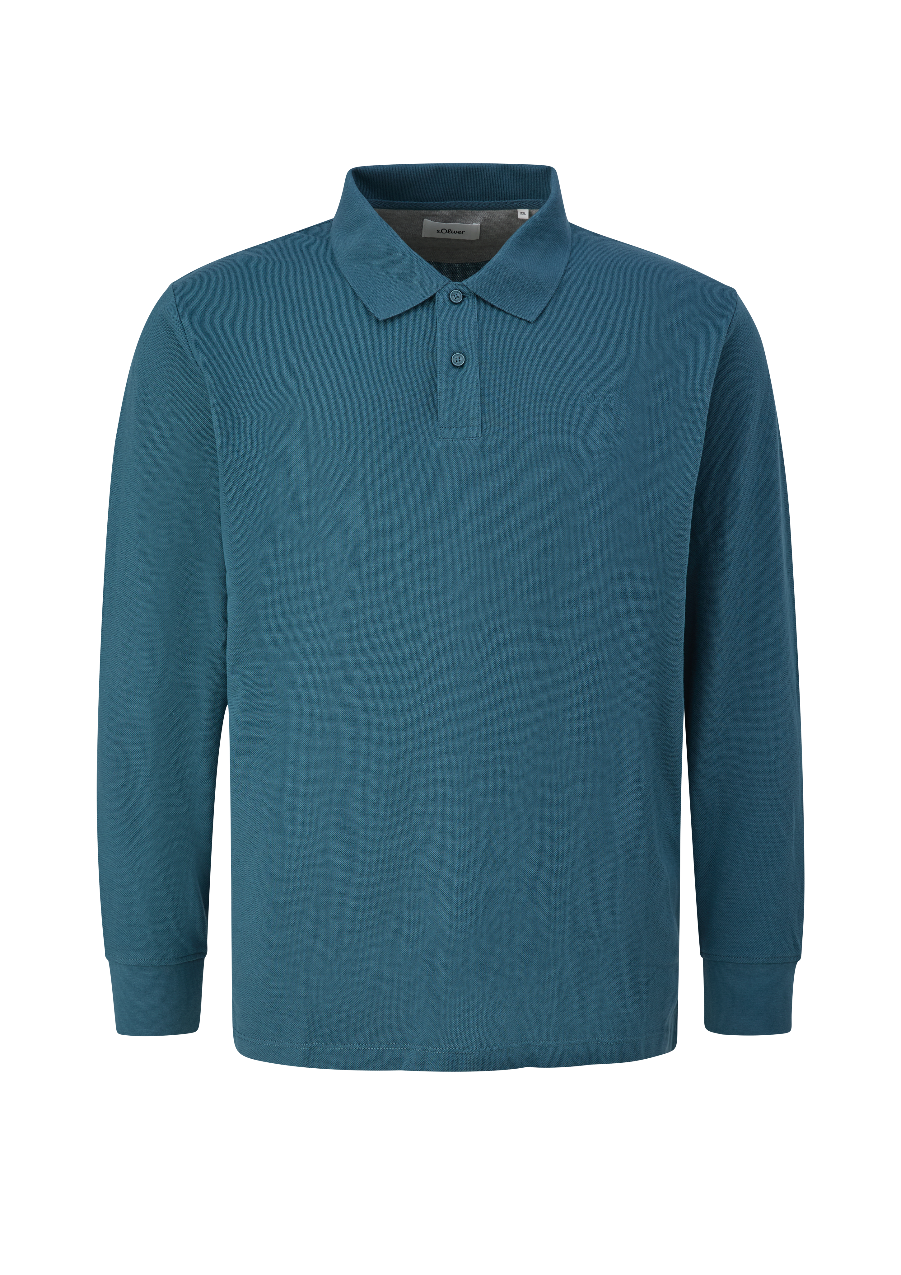 Polo shirt met lange mouwen van katoenpiqué