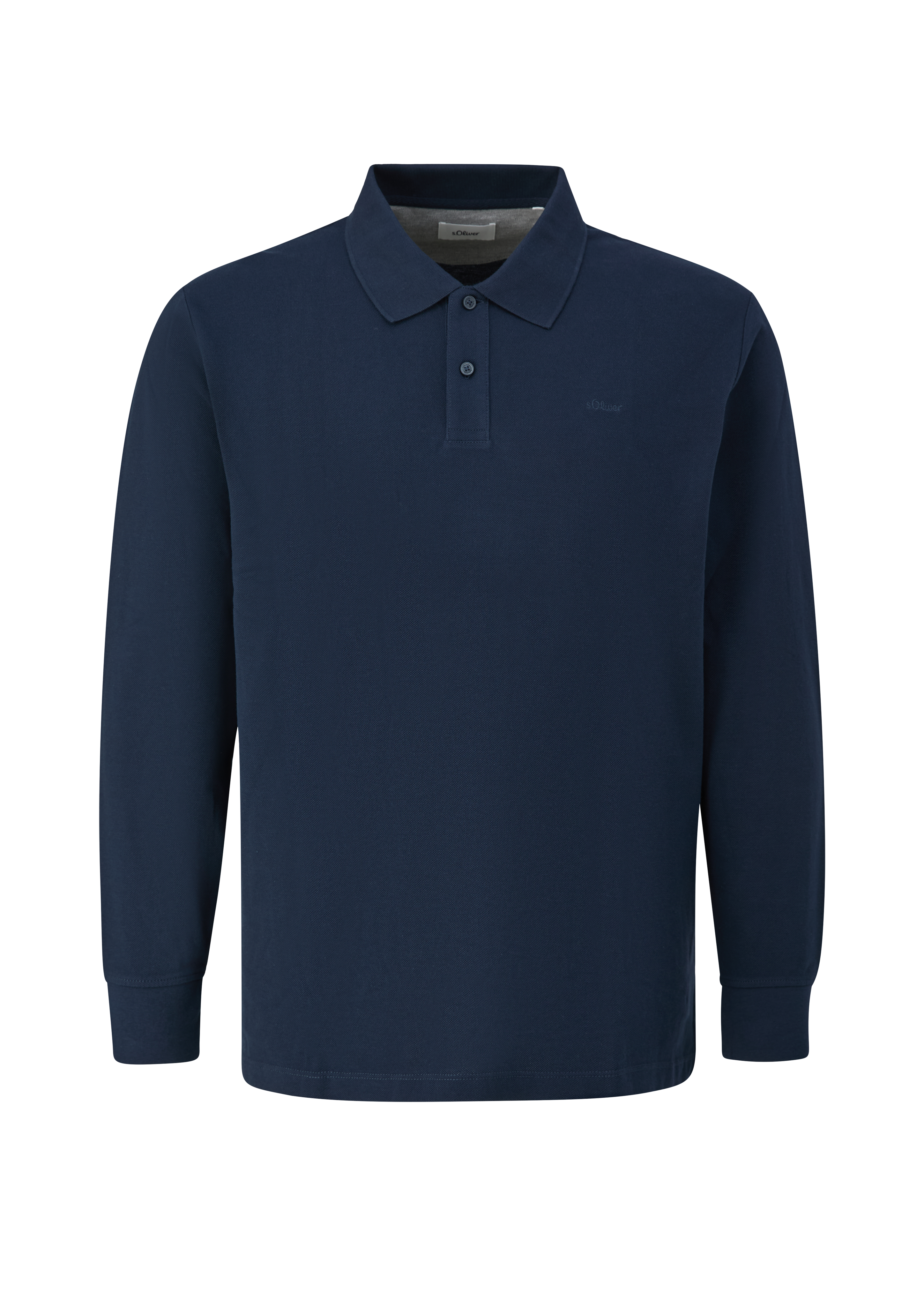 Polo shirt met lange mouwen van katoenpiqué