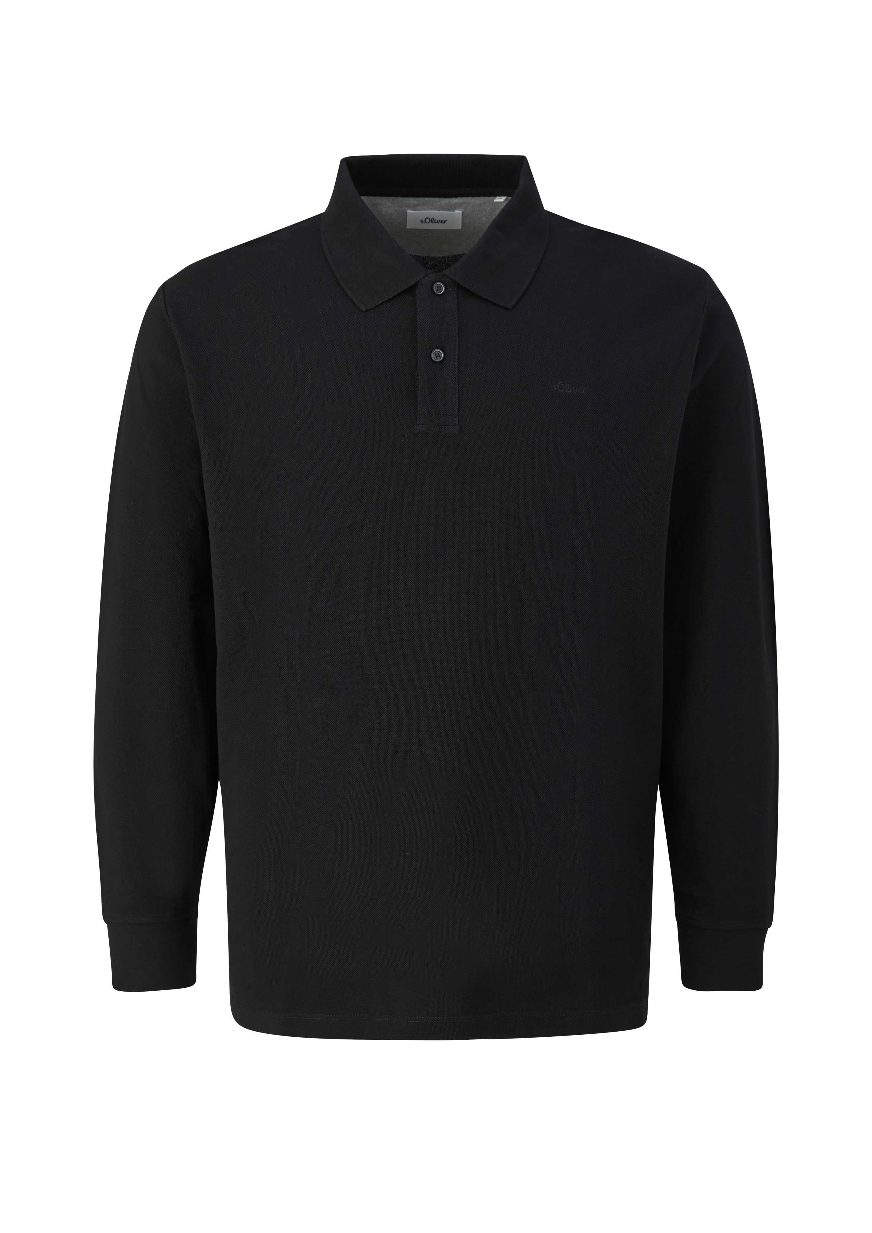 Polo shirt met lange mouwen van katoenpiqué