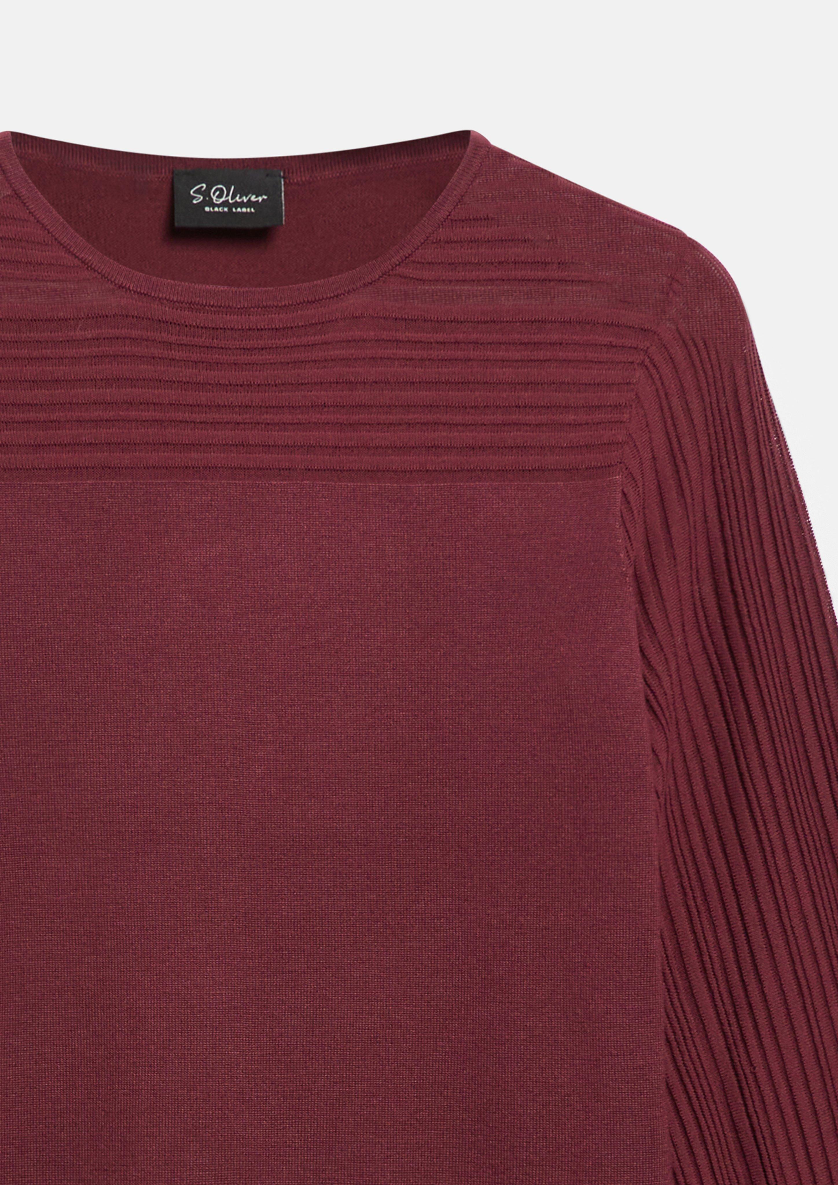 Femmes Pull en maille fine à manches plissées en rouge de s.Oliver BLACK LABEL
