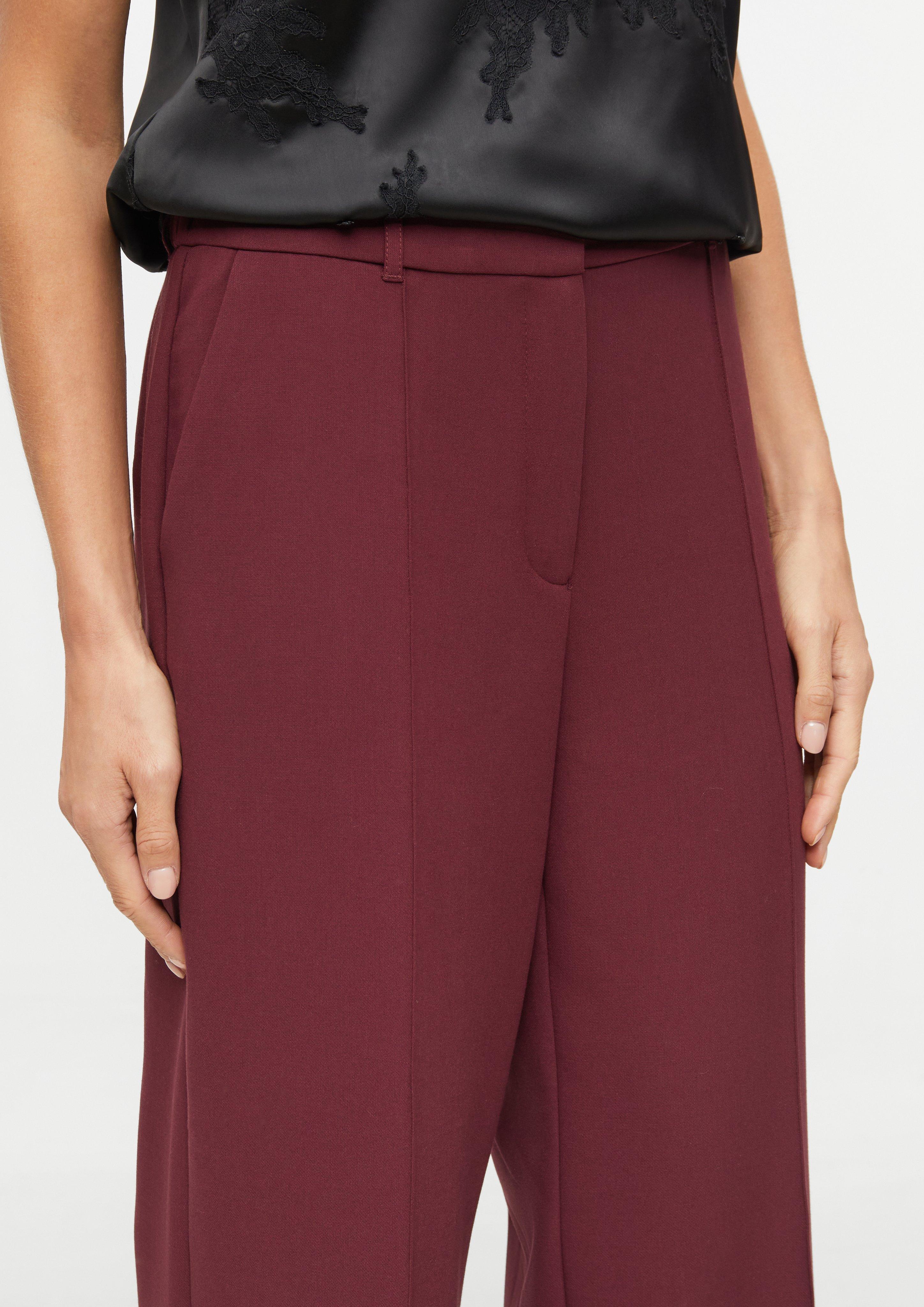 Damen Wide-Leg-Hose mit Biesen und Elastikbund in rot von s.Oliver BLACK LABEL