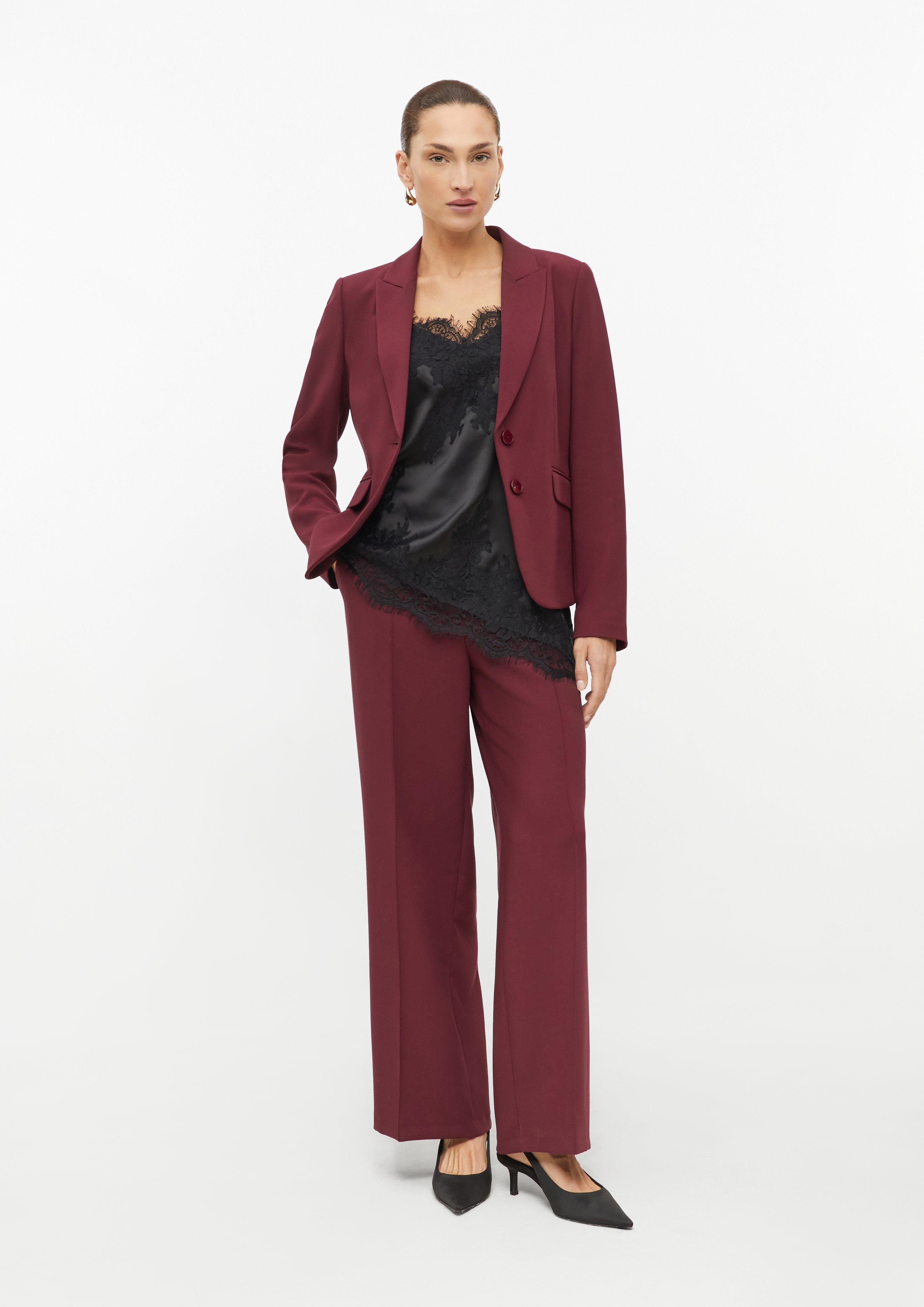 Damen Wide-Leg-Hose mit Biesen und Elastikbund in rot von s.Oliver BLACK LABEL