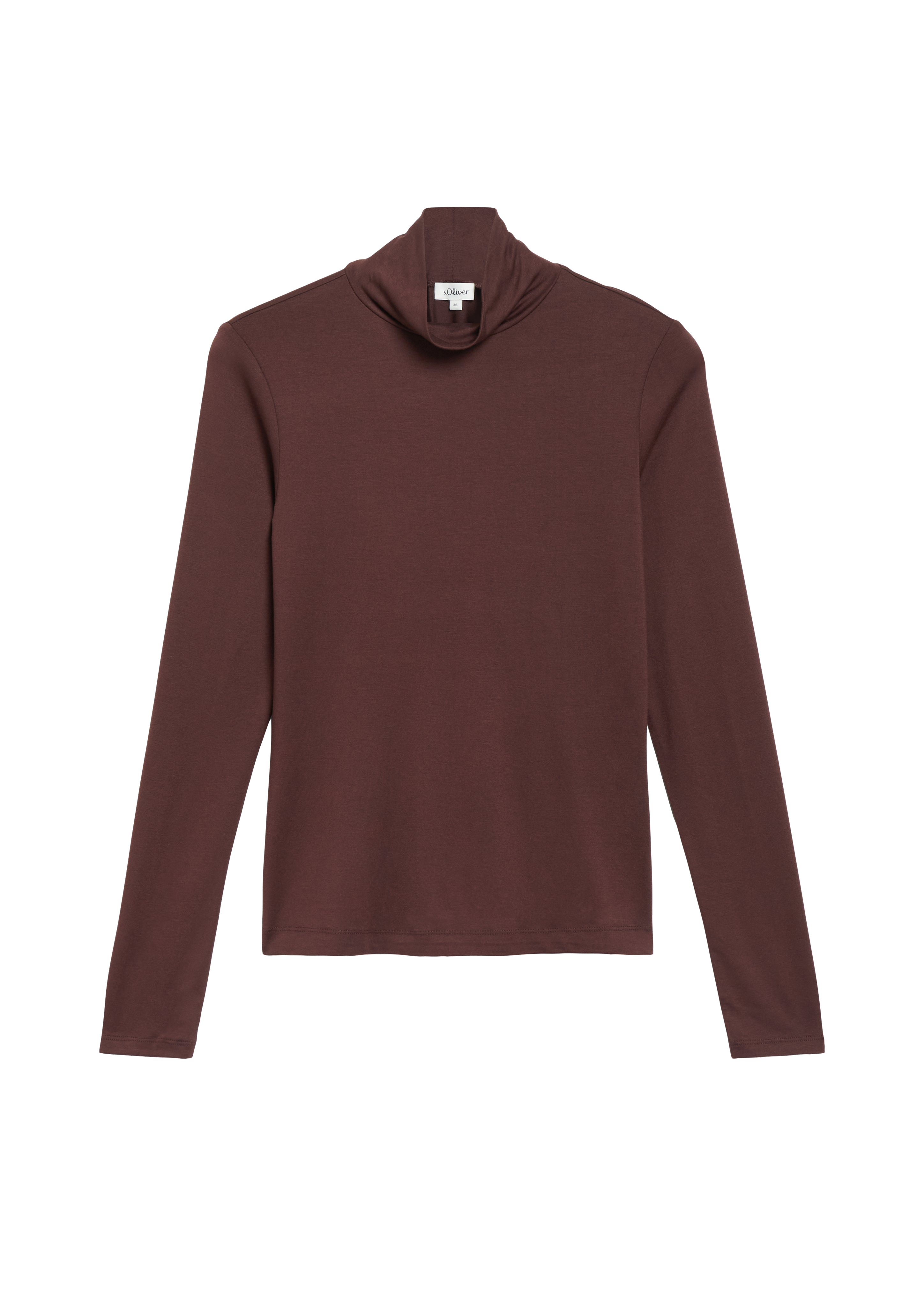 Soepelvallend T-shirt met opstaande kraag