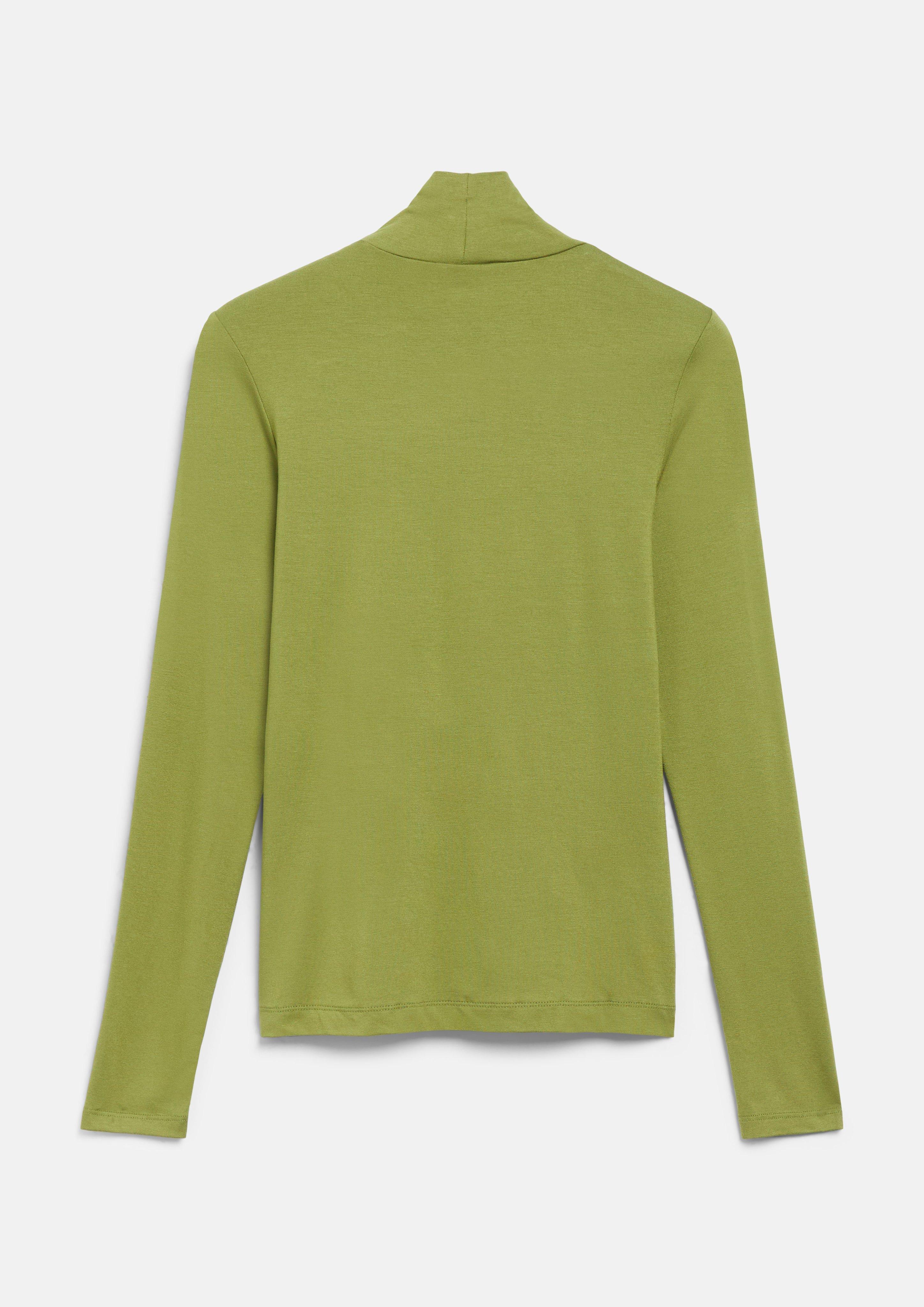 Damen Fließendes T-Shirt mit Stehkragen in grün von s.Oliver