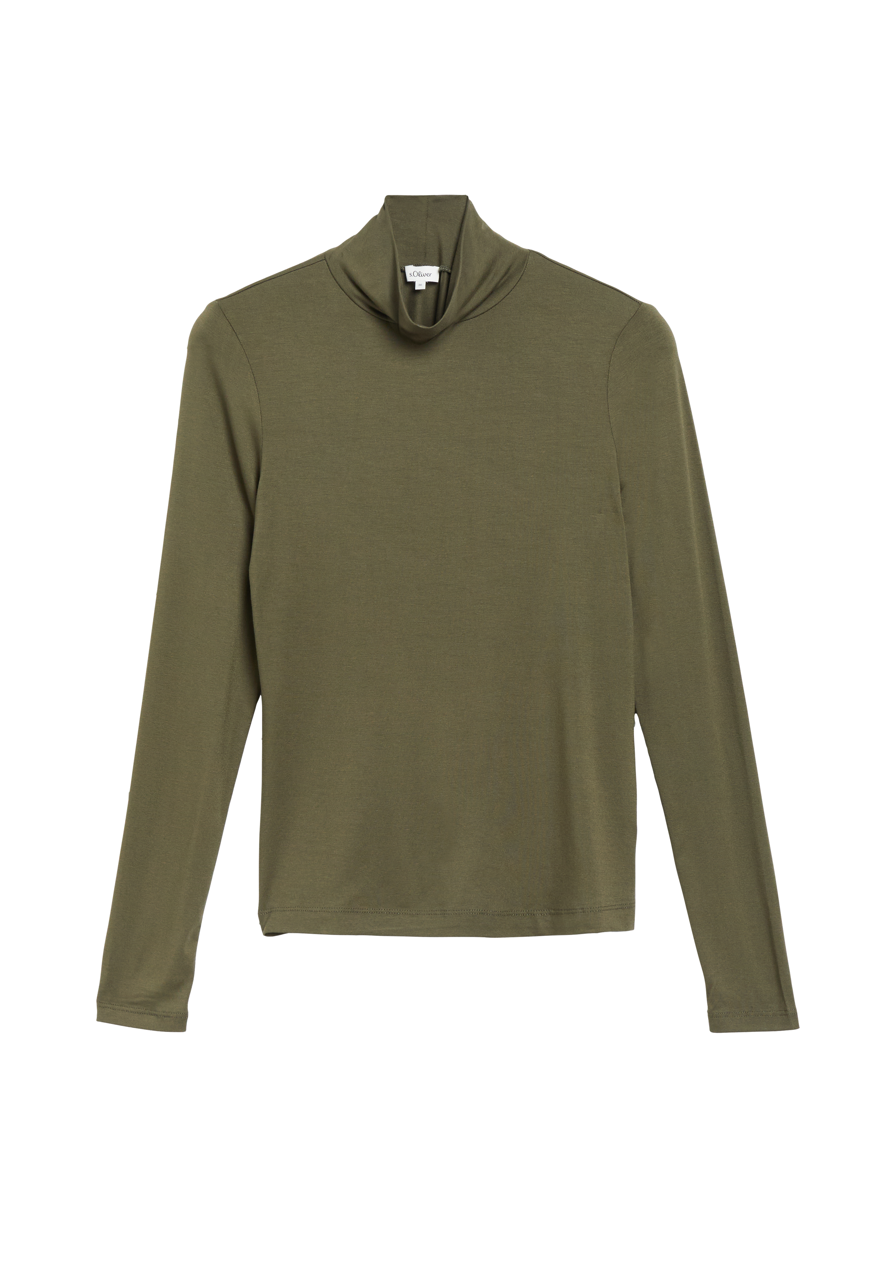 Soepelvallend T-shirt met opstaande kraag