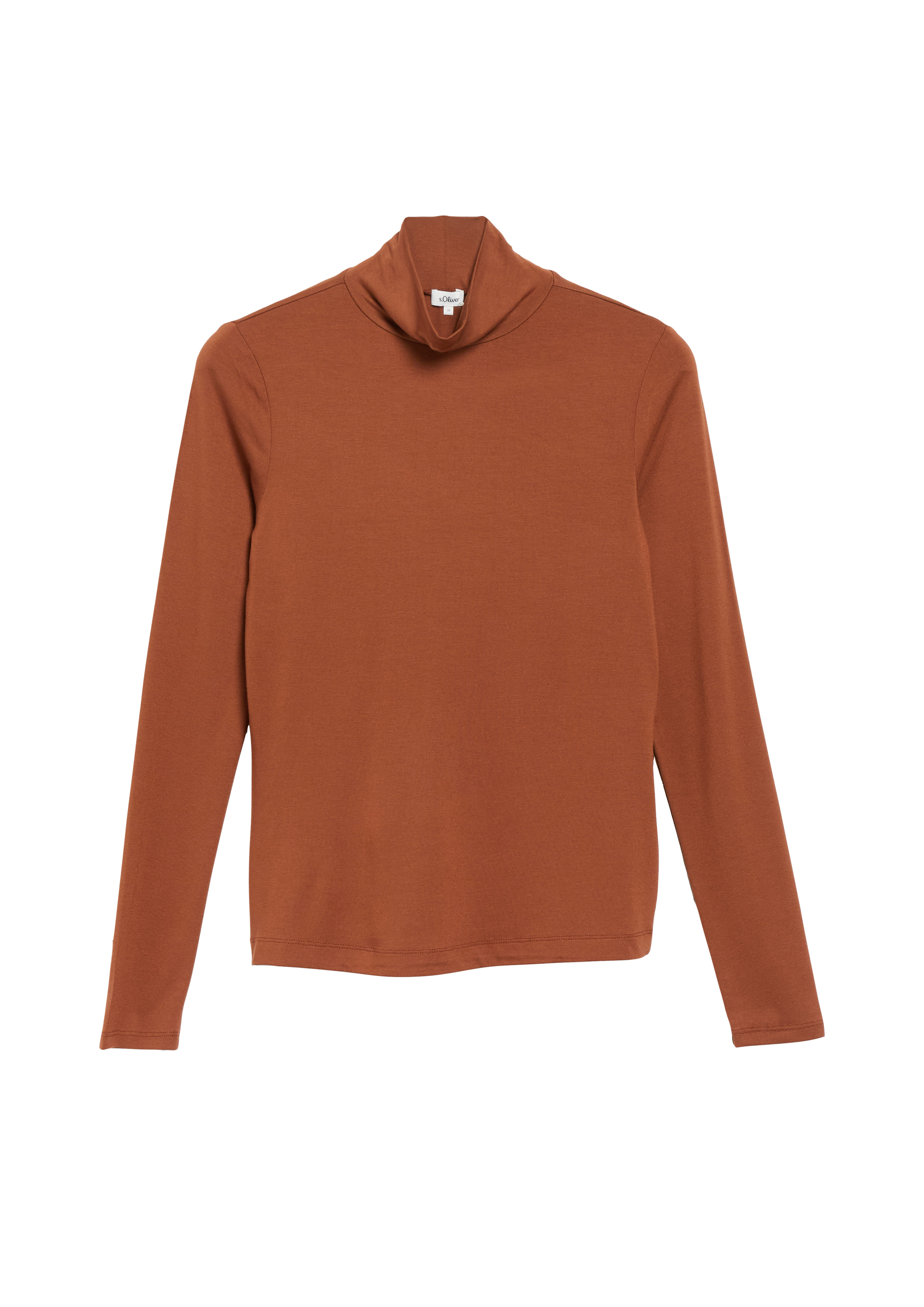 Soepelvallend T-shirt met opstaande kraag