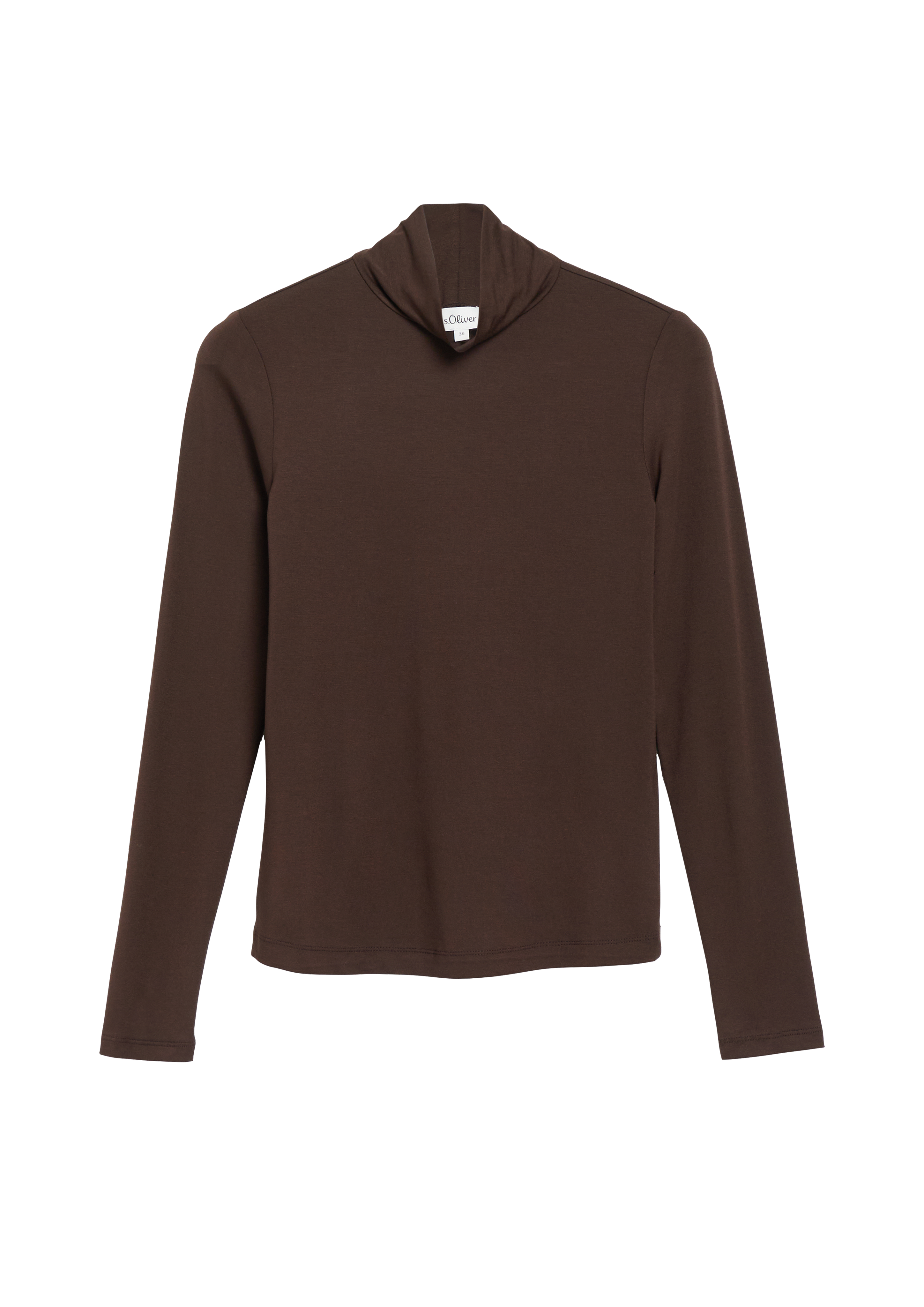 Soepelvallend T-shirt met opstaande kraag
