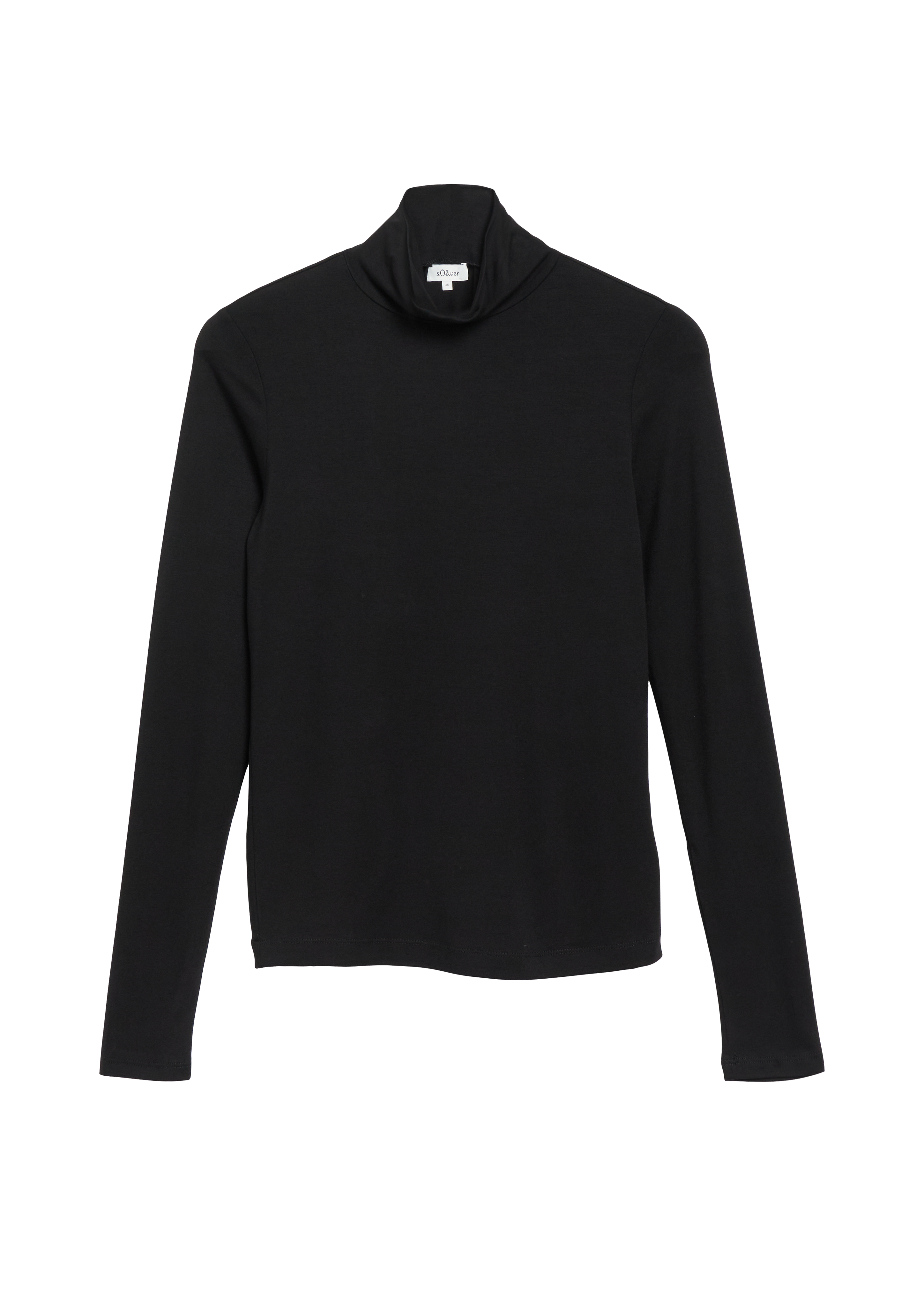 Soepelvallend T-shirt met opstaande kraag