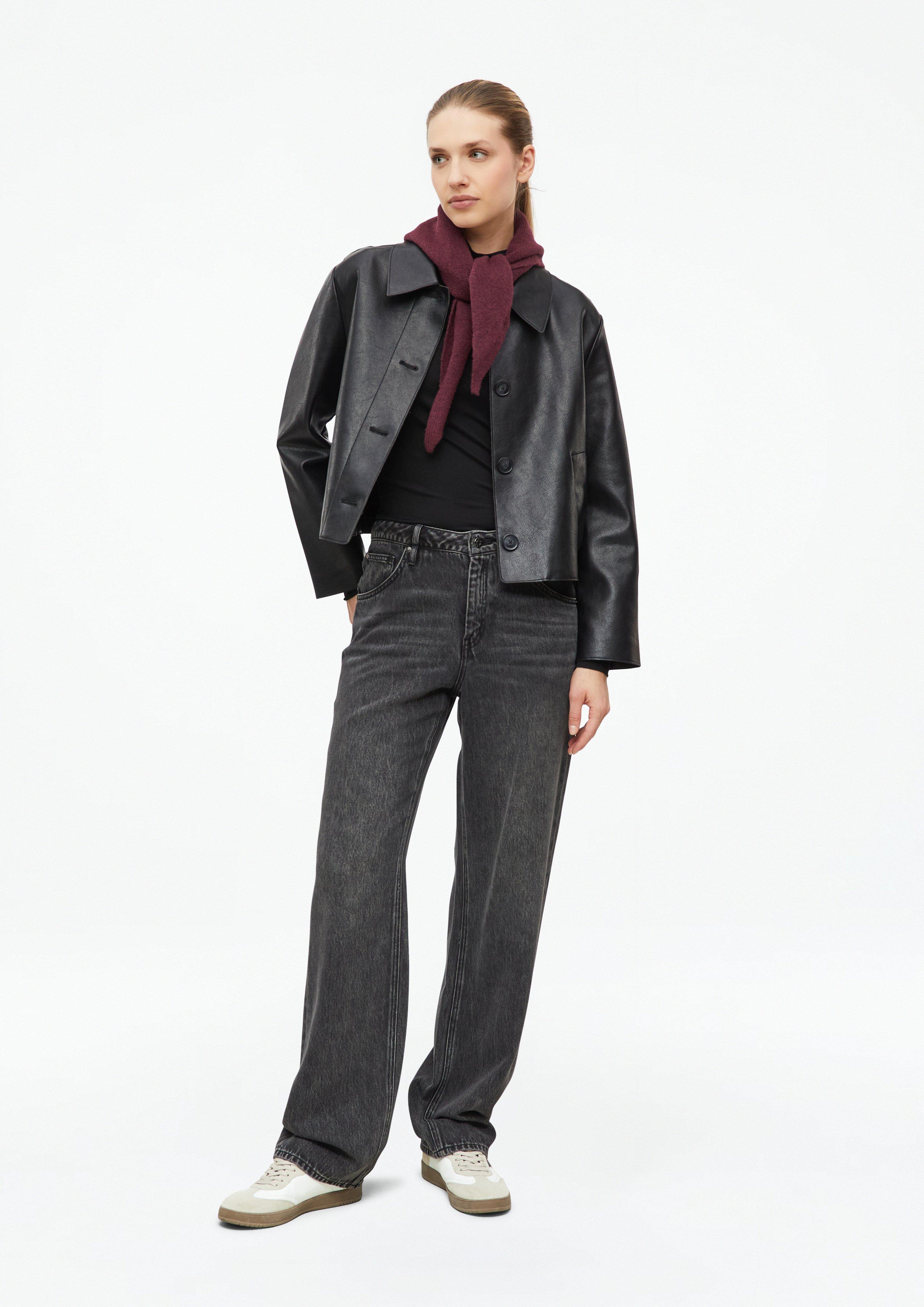 Women Flowy T-shirt with a stand-up collar in black by s.Oliver
