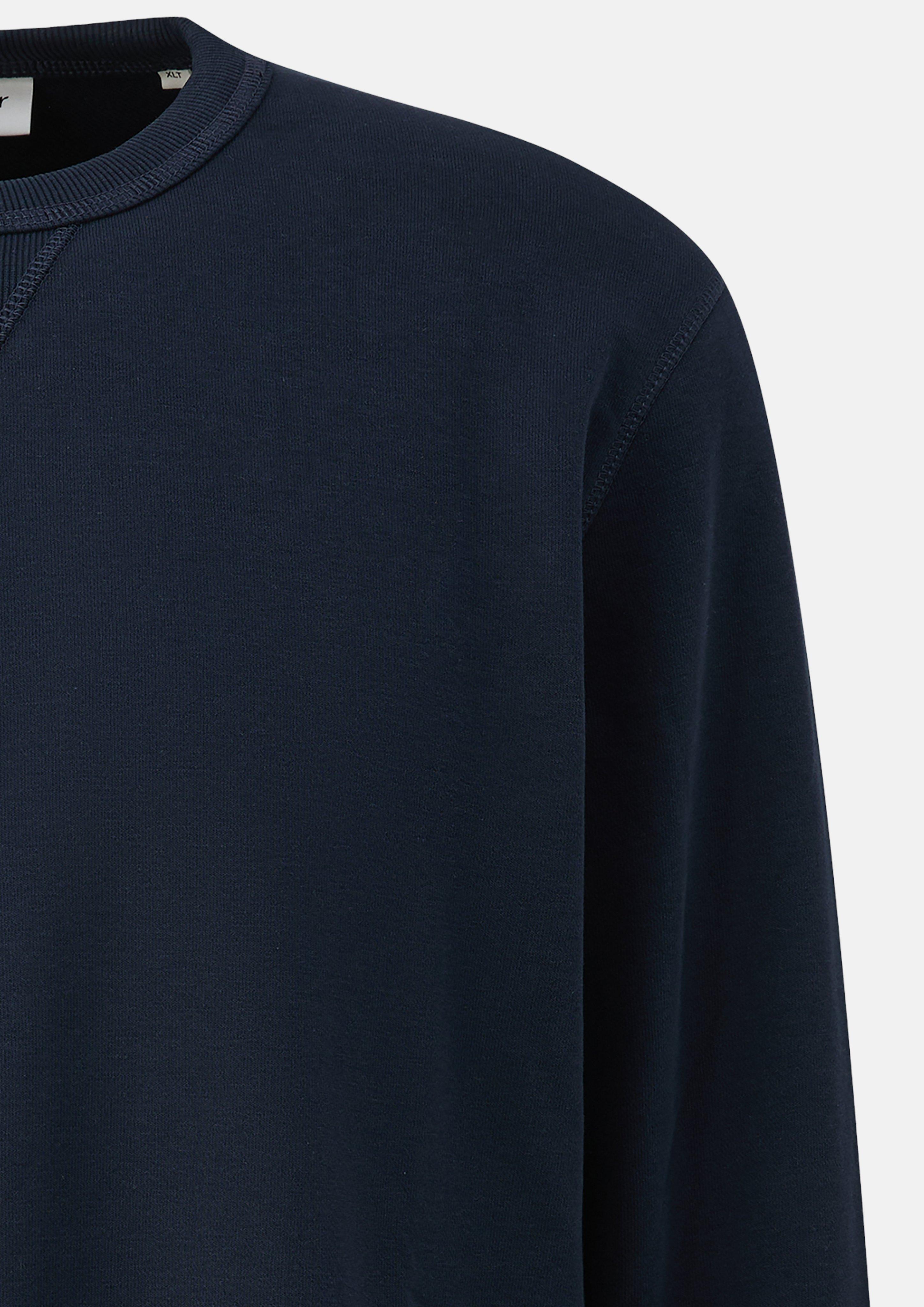 Heren Sweatshirt met driehoekig inzetstuk en geribde boorden in blauw van s.Oliver Men Tall Sizes