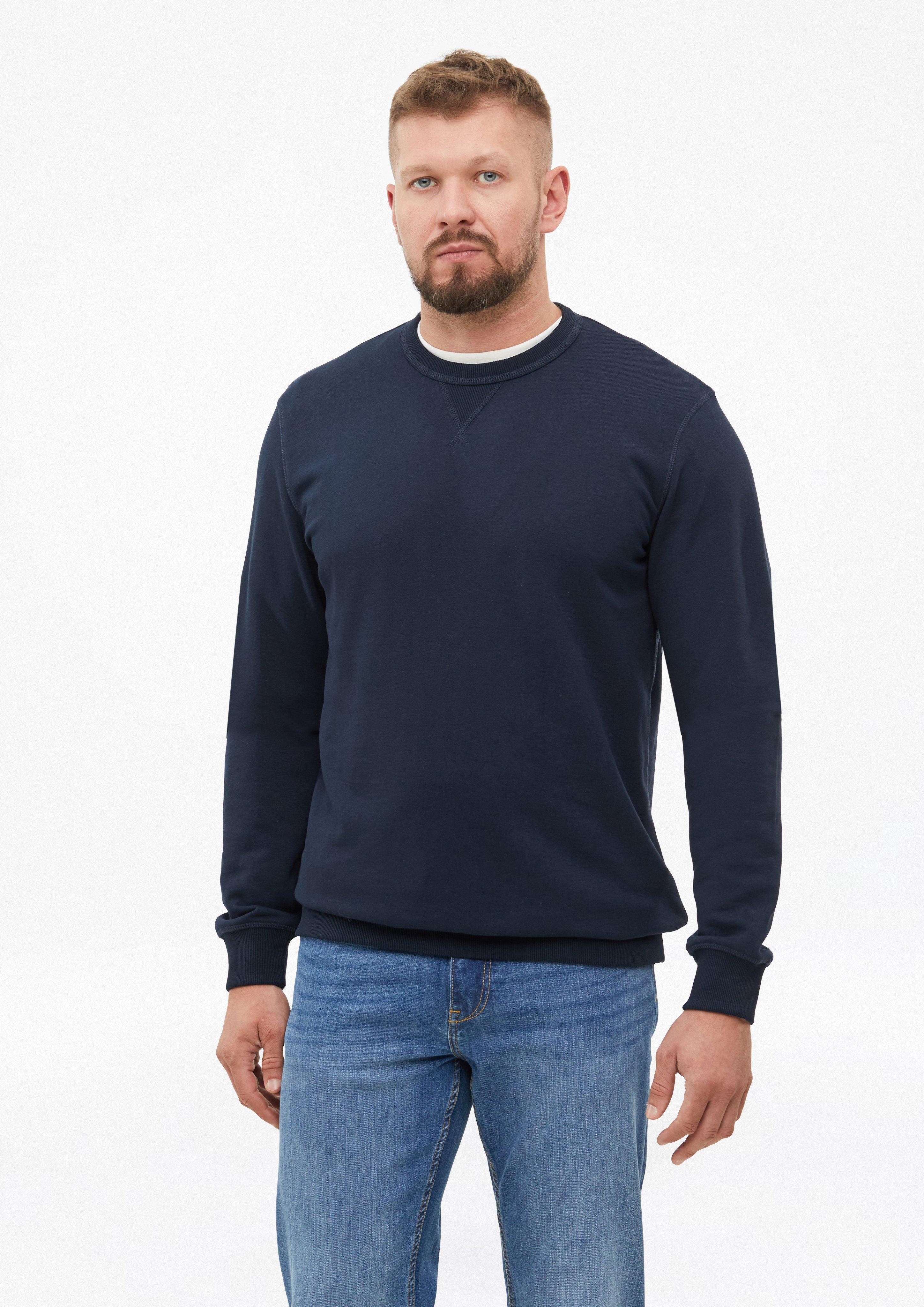 Sweatshirt met driehoekig inzetstuk en geribde boorden in navy van s.Oliver Men Tall Sizes