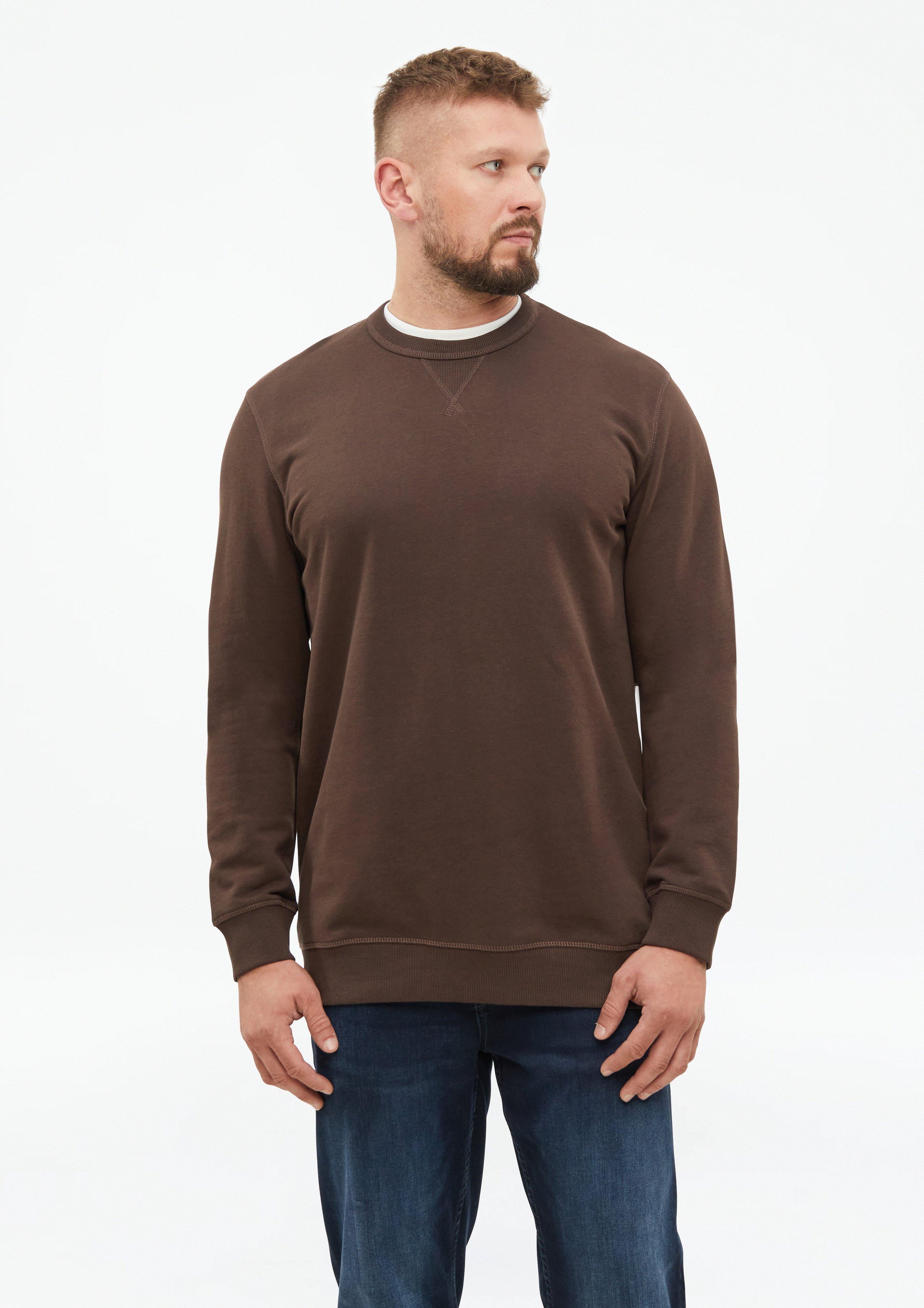 Sweatshirt mit Triangle-Einsatz und Rippbündchen in Farbe dunkelbraun von s.Oliver Men Tall Sizes