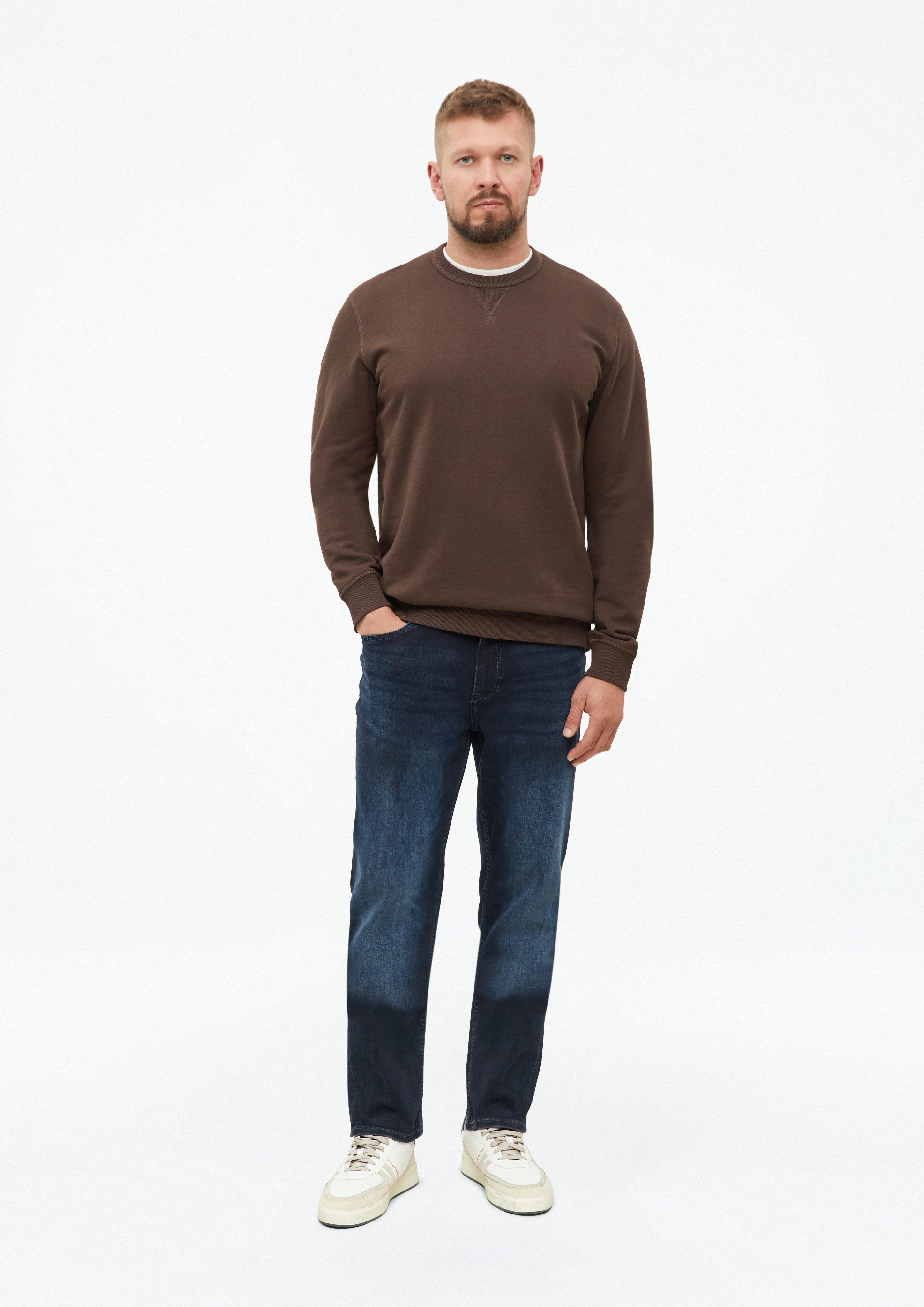Heren Sweatshirt met driehoekig inzetstuk en geribde boorden in bruin van s.Oliver Men Tall Sizes