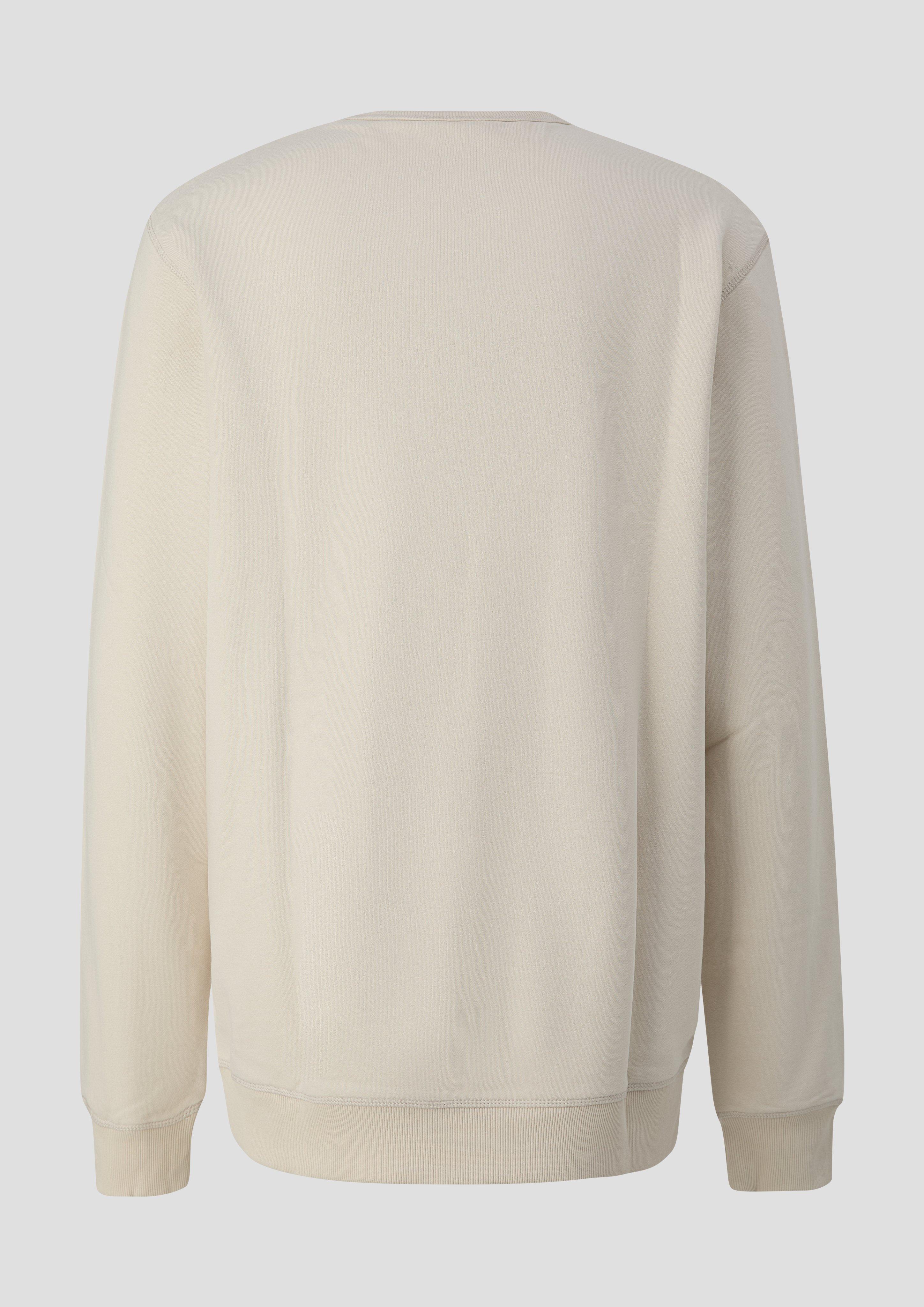 Herren Sweatshirt mit Triangle-Einsatz und Rippbündchen in beige von s.Oliver Men Tall Sizes