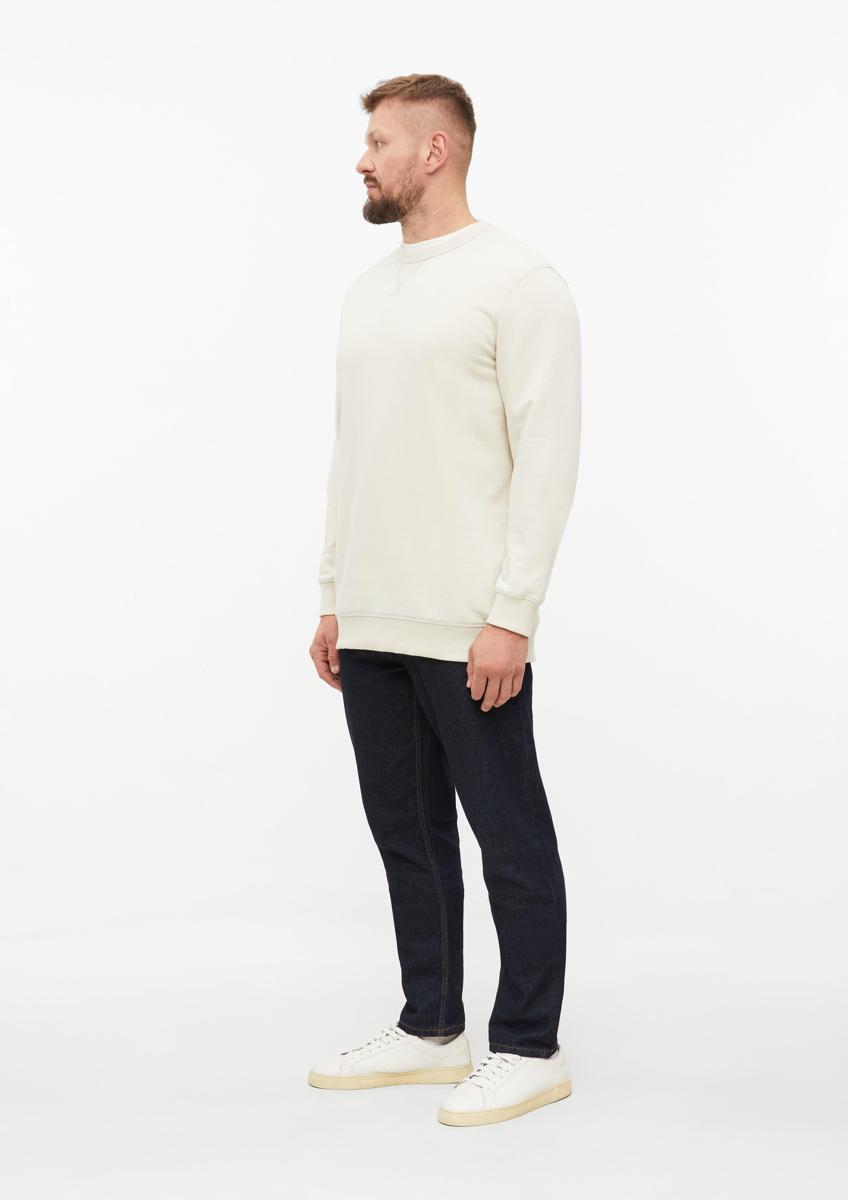 Heren Sweatshirt met driehoekig inzetstuk en geribde boorden in beige van s.Oliver Men Tall Sizes