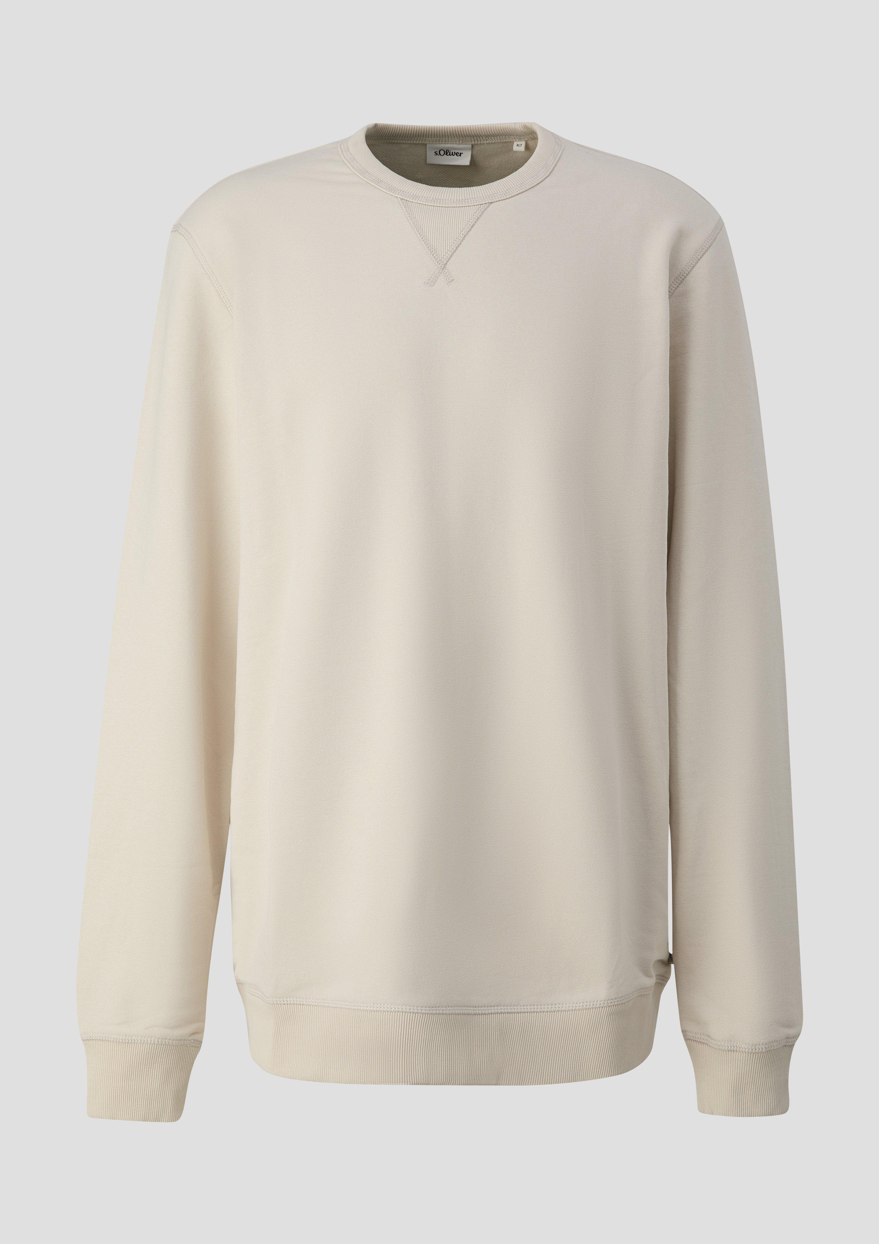 Sweatshirt mit Triangle-Einsatz und Rippbündchen in Farbe helles beige von s.Oliver Men Tall Sizes