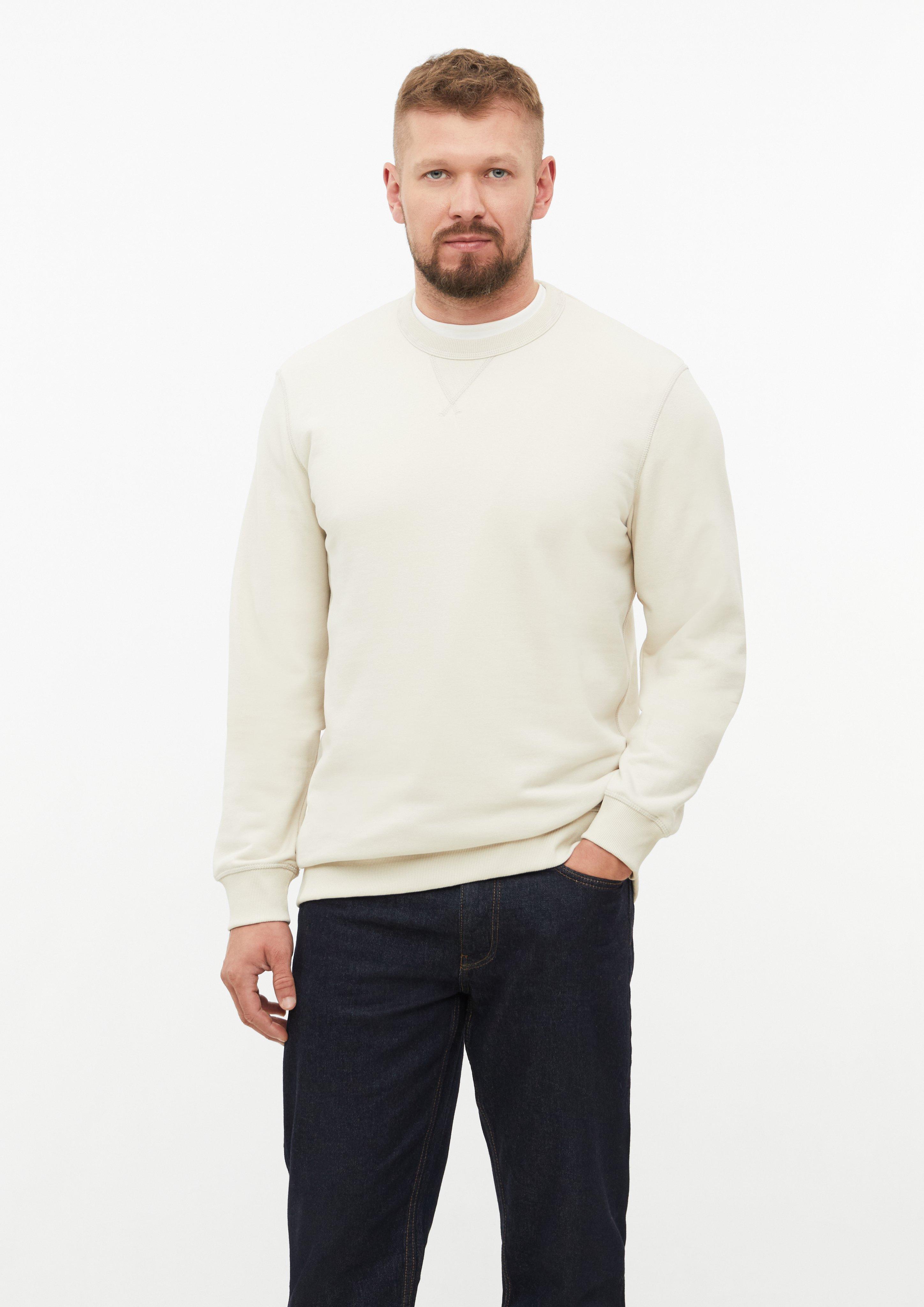 Bluza z trójkątną wstawką i prążkowanymi ściągaczami w kolorze jasnobeżowy od s.Oliver Men Tall Sizes
