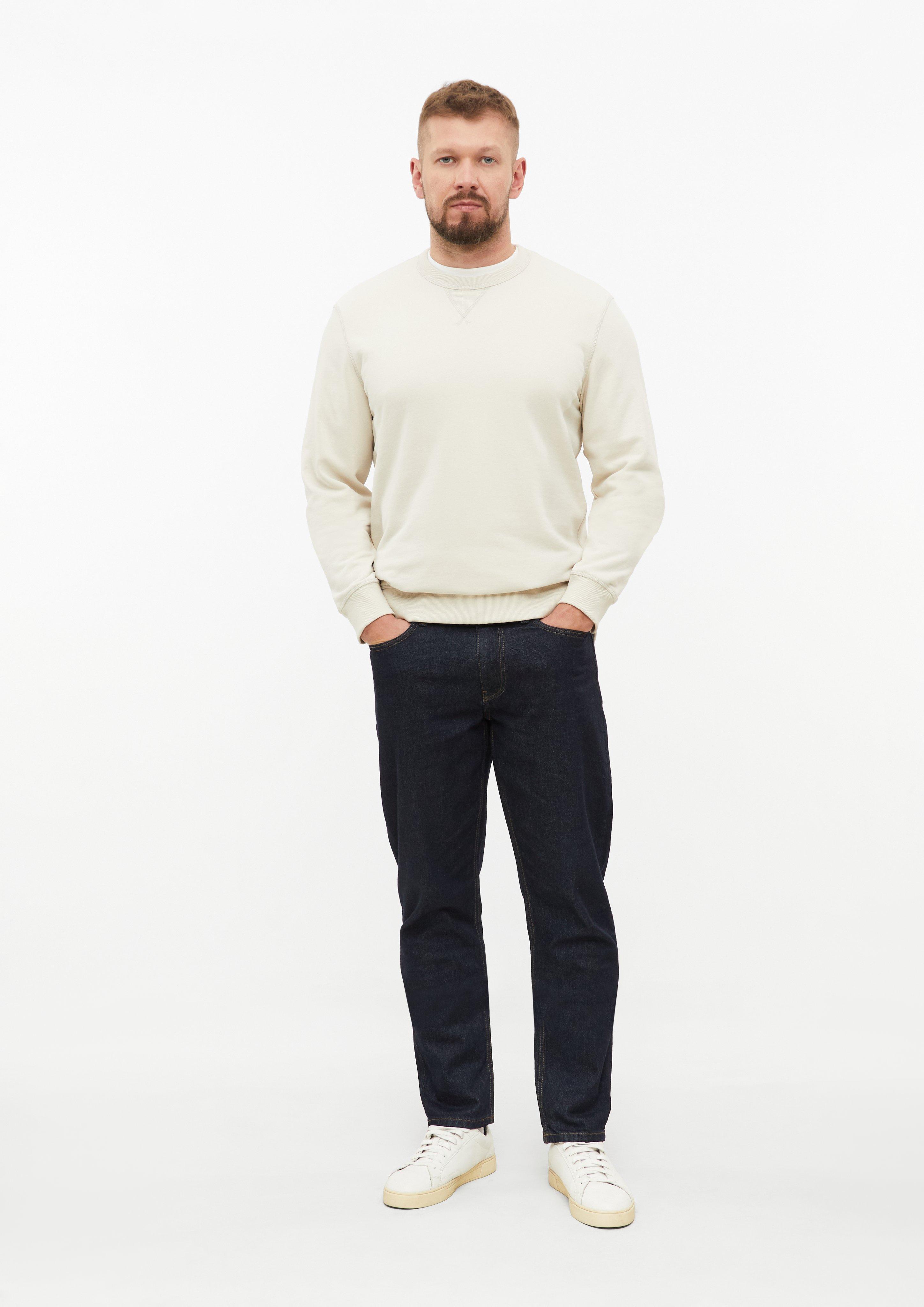 Heren Sweatshirt met driehoekig inzetstuk en geribde boorden in beige van s.Oliver Men Tall Sizes