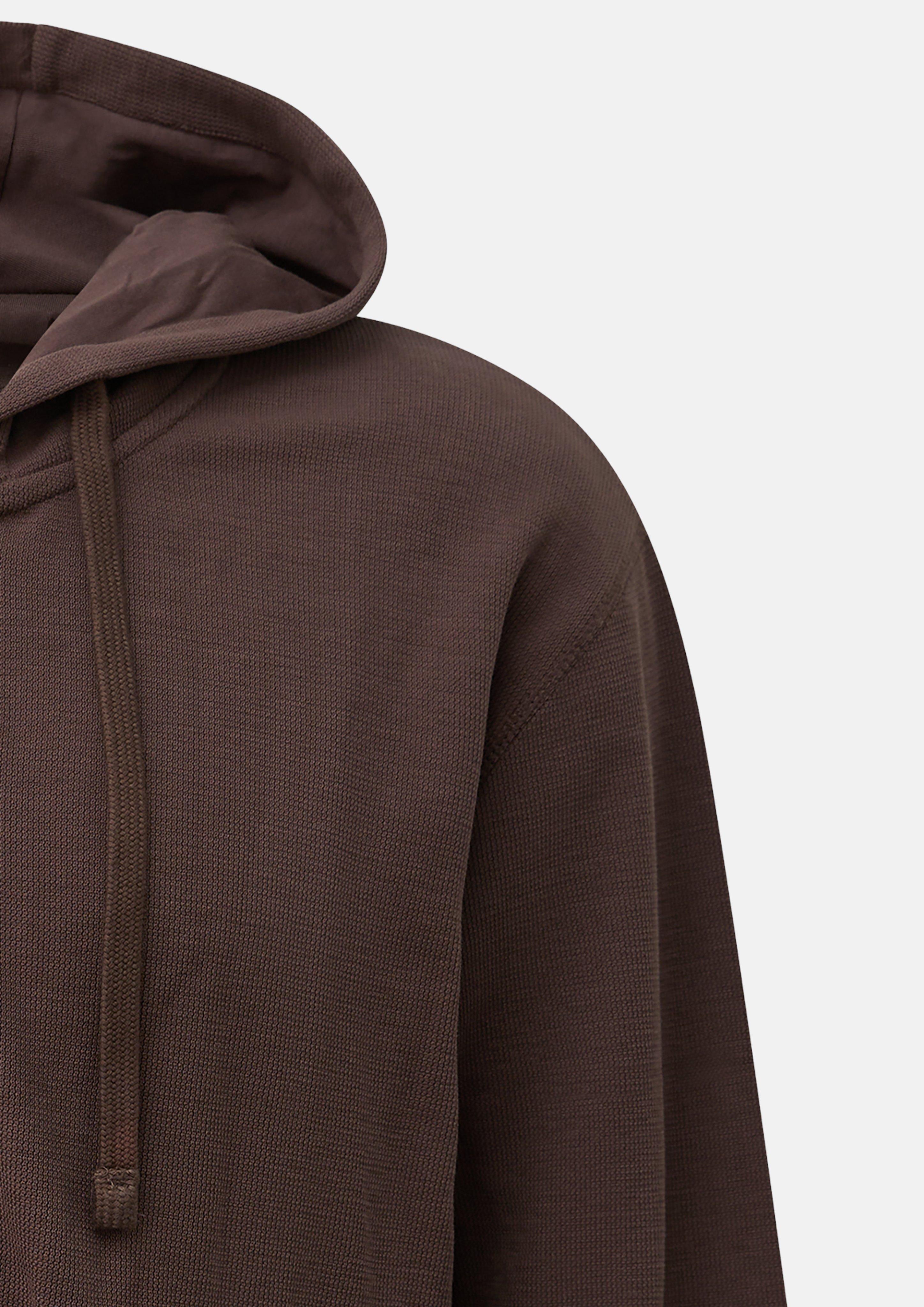 Heren Sweatjack met capuchon van wafelpiqué in bruin van s.Oliver Men Tall Sizes