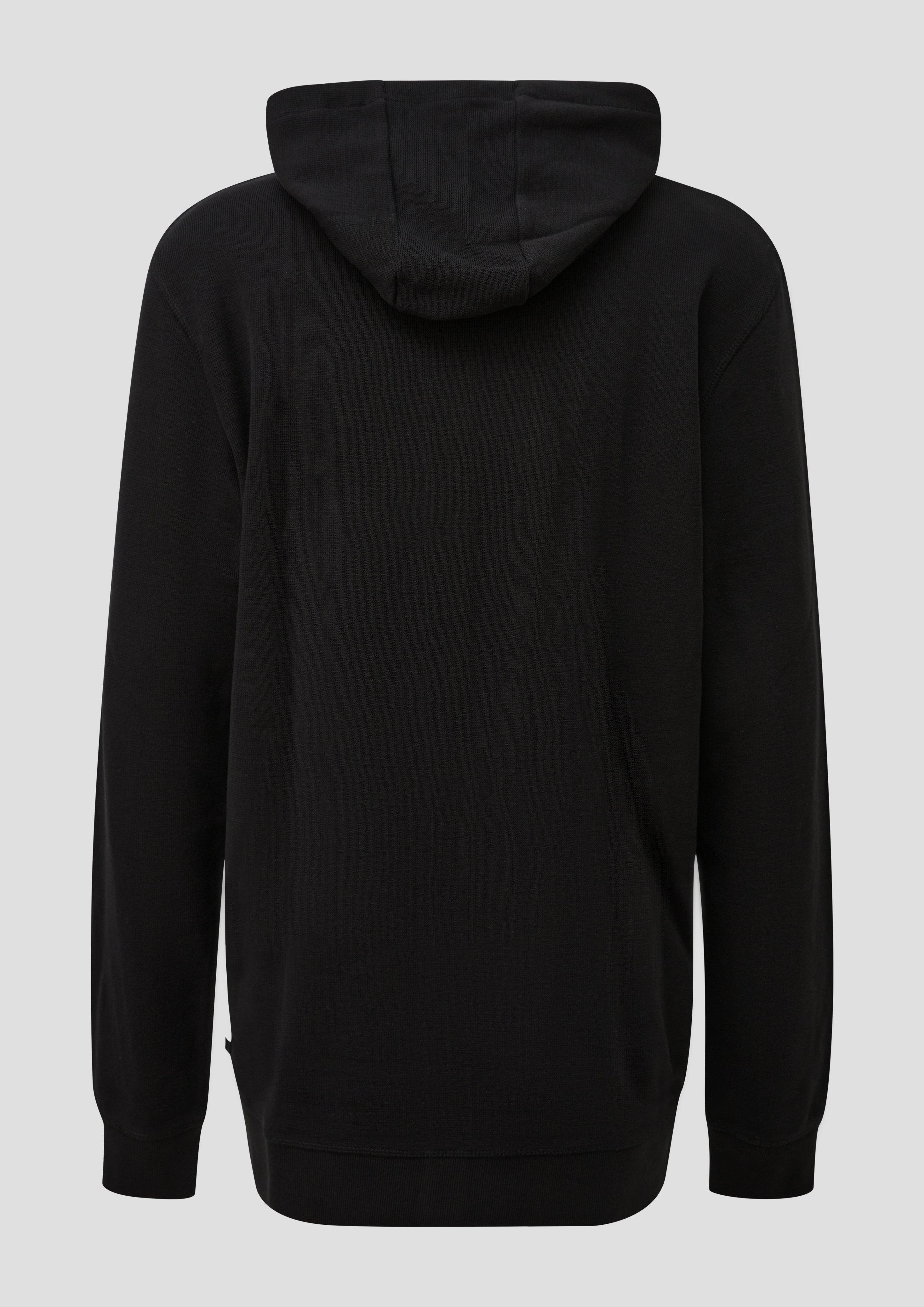 Hommes Veste à capuche en piqué gaufré en noir de s.Oliver Men Tall Sizes