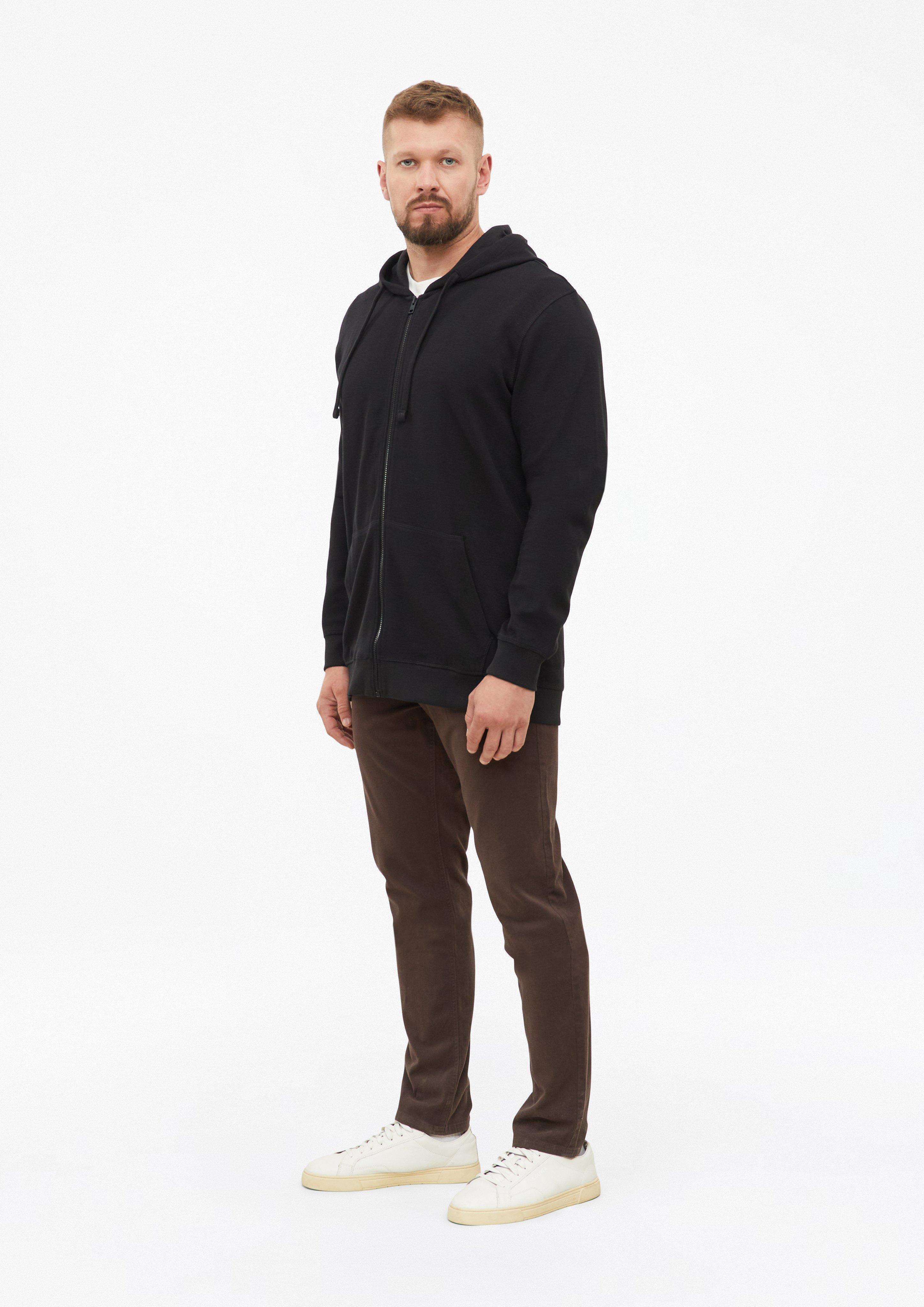 Herren Kapuzensweatjacke in Waffelpiqué in schwarz von s.Oliver Men Tall Sizes