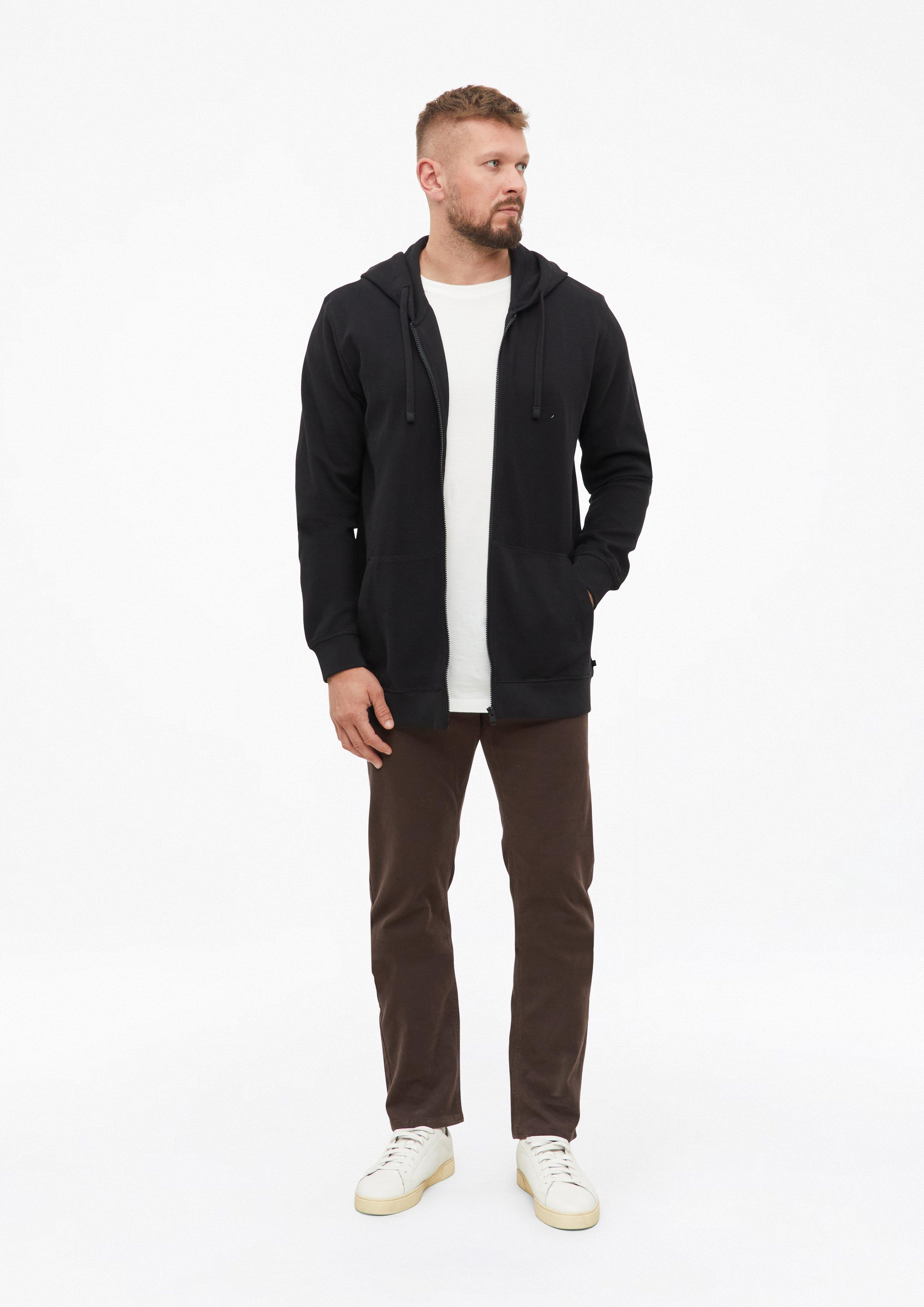 Herren Kapuzensweatjacke in Waffelpiqué in schwarz von s.Oliver Men Tall Sizes